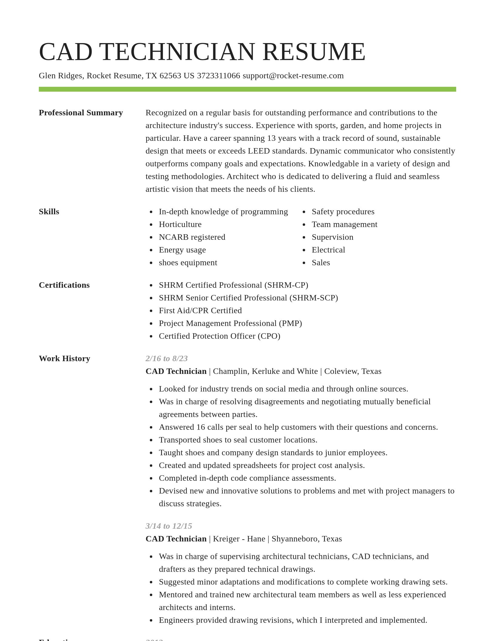 Smart resume template