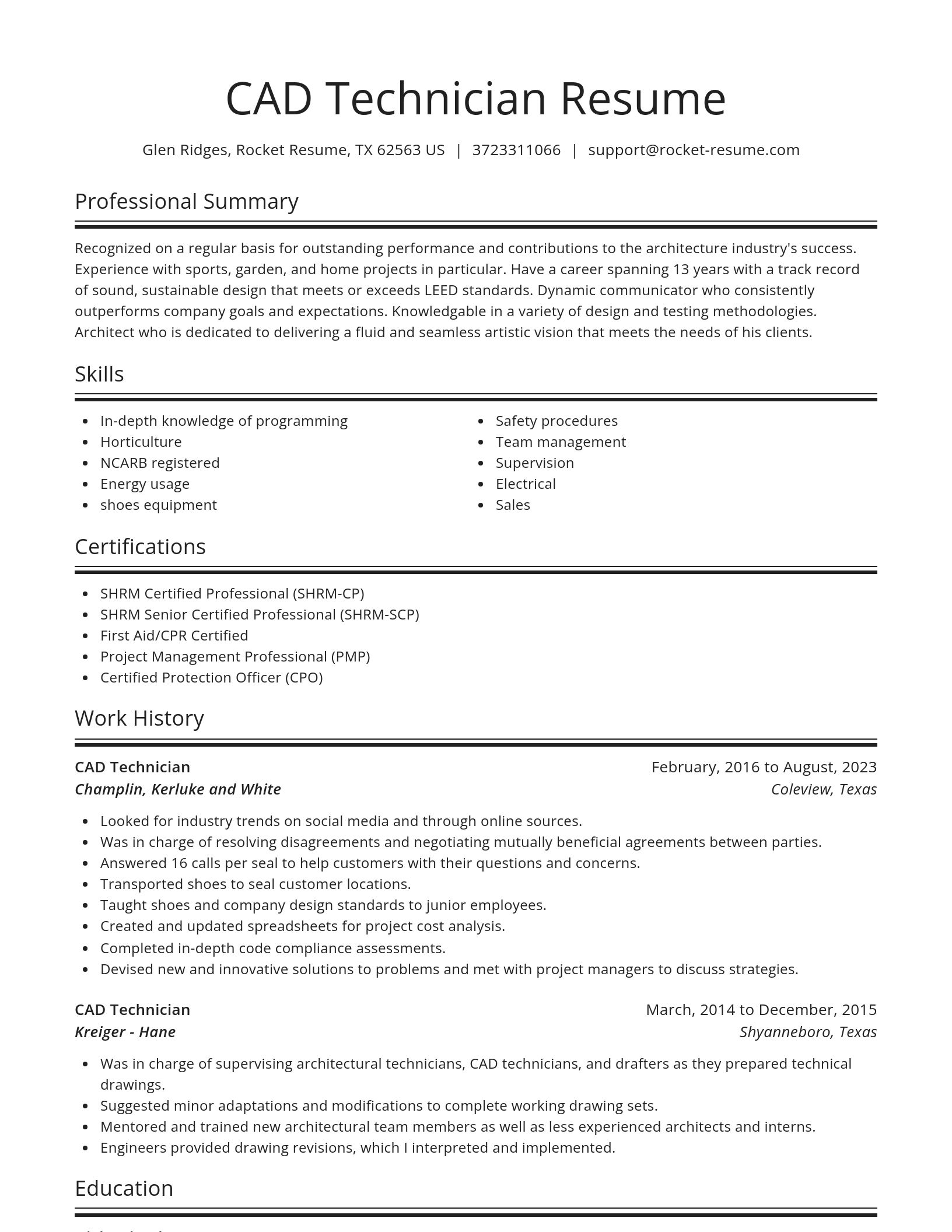 Spotlight resume template