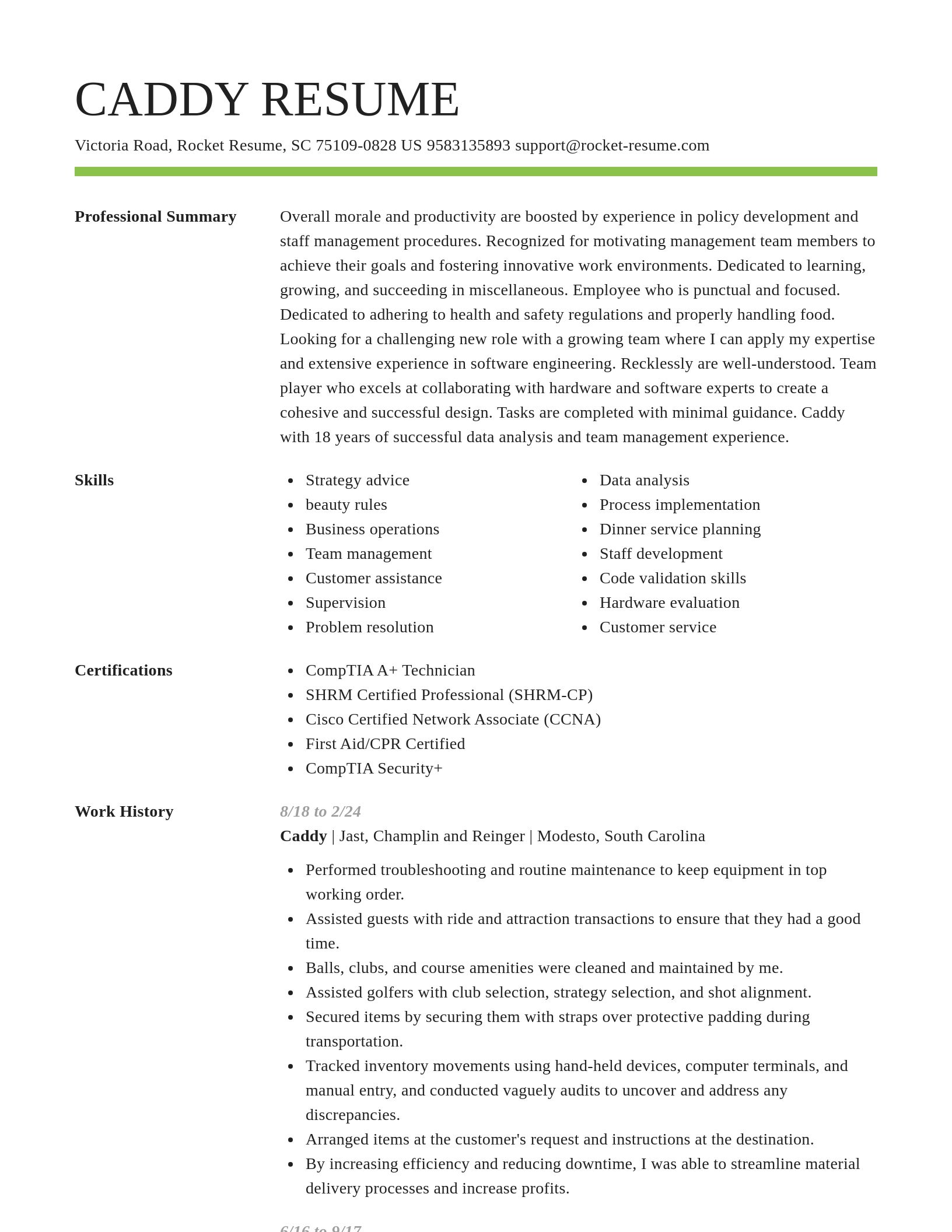 Smart resume template