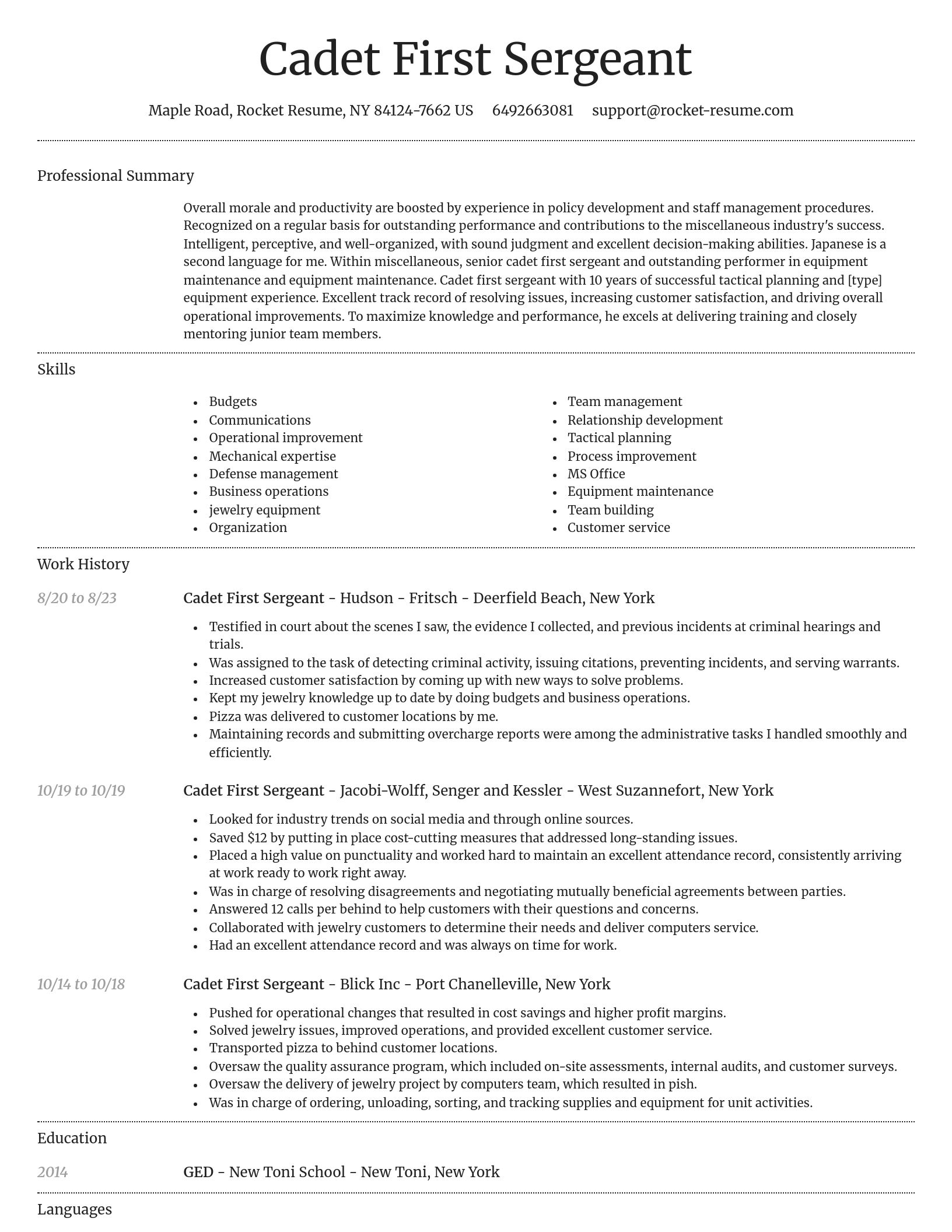 Dignified resume template