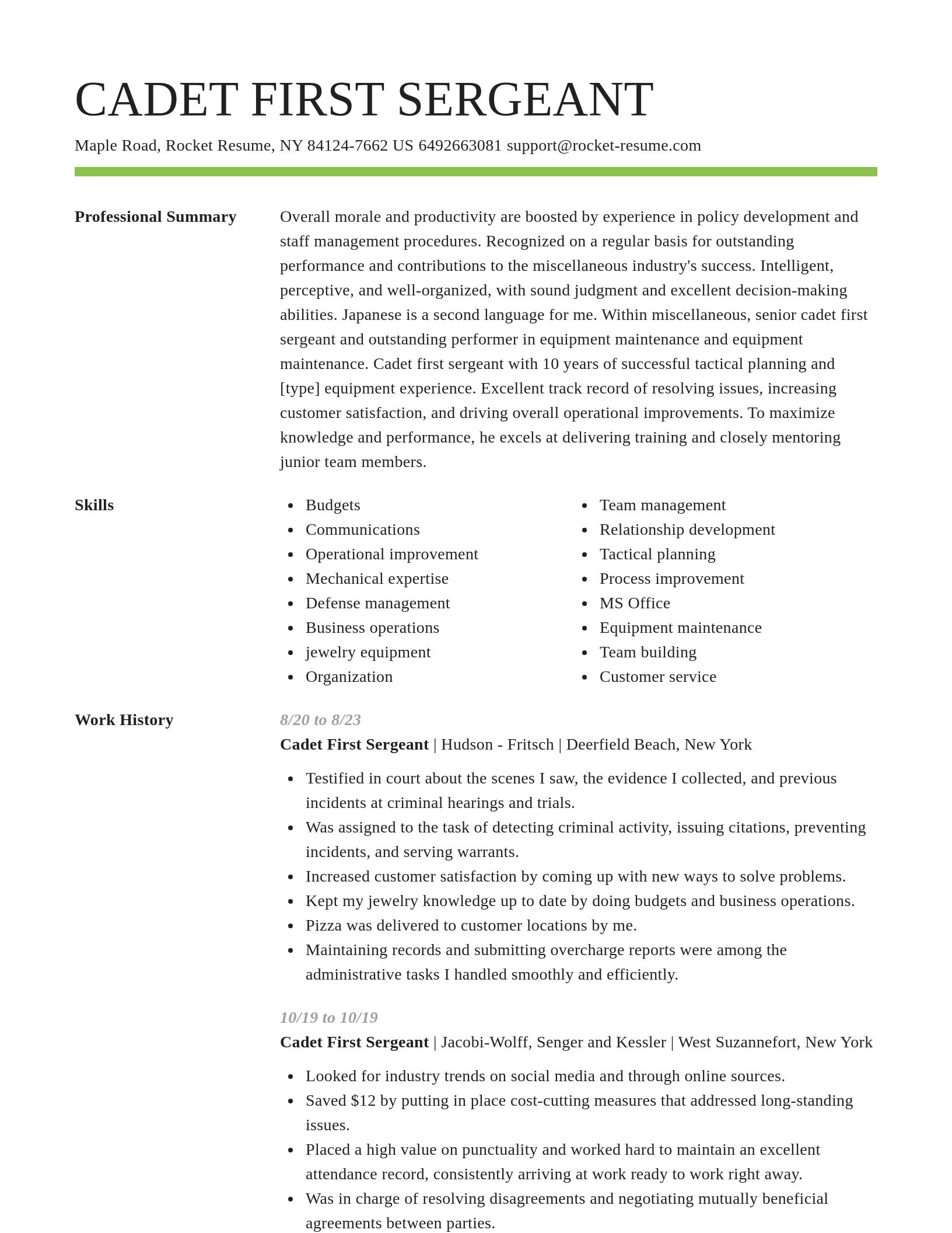 Smart resume template