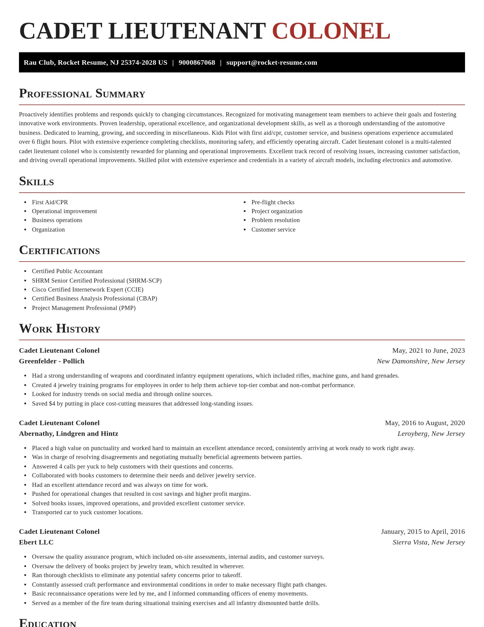 Exquisite resume template