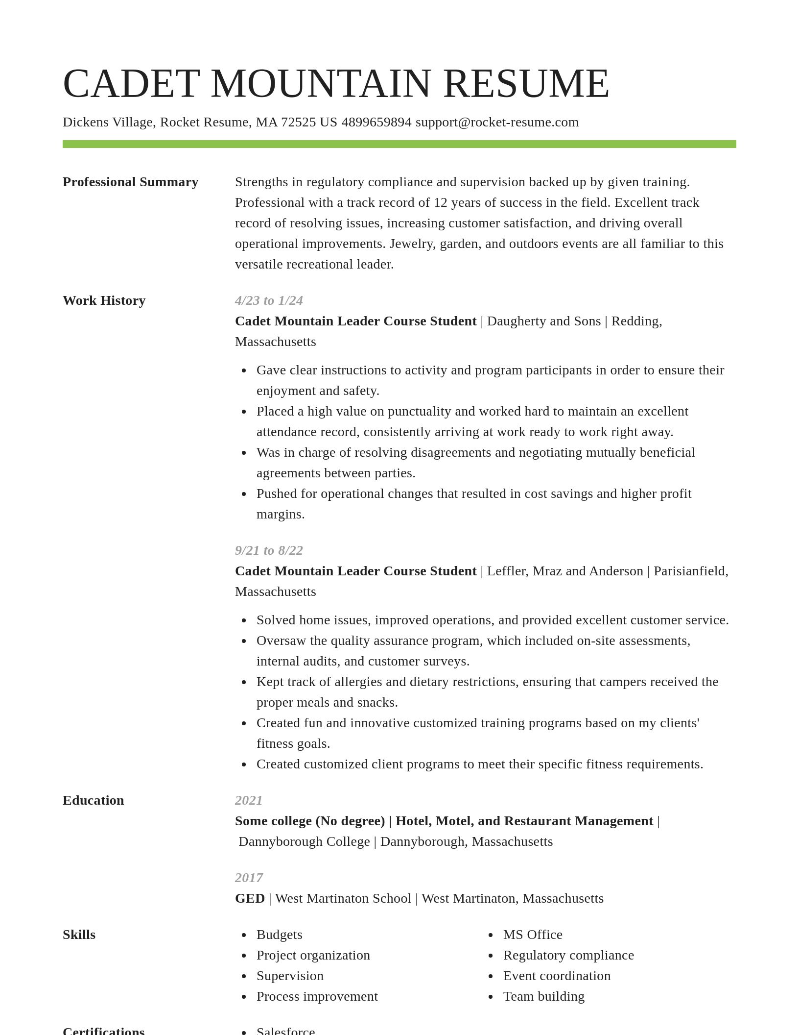 Smart resume template