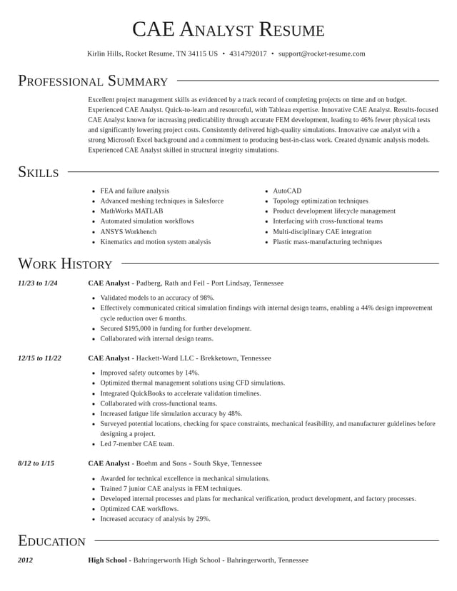 Director resume template