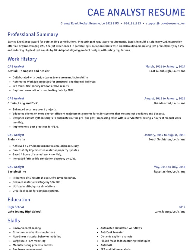 Novel resume template