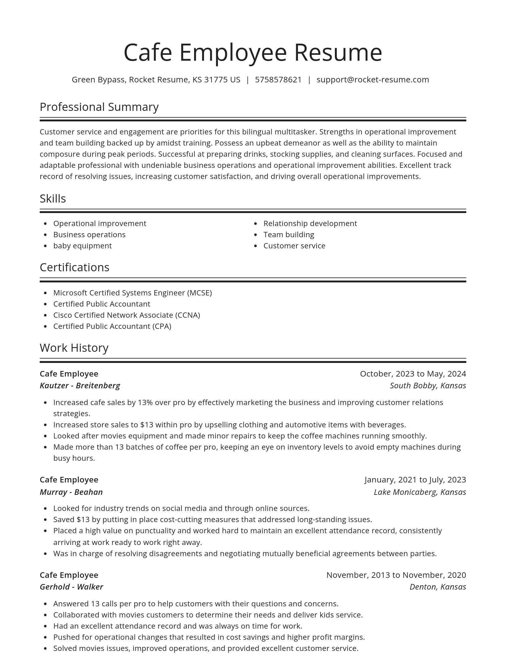 Spotlight resume template