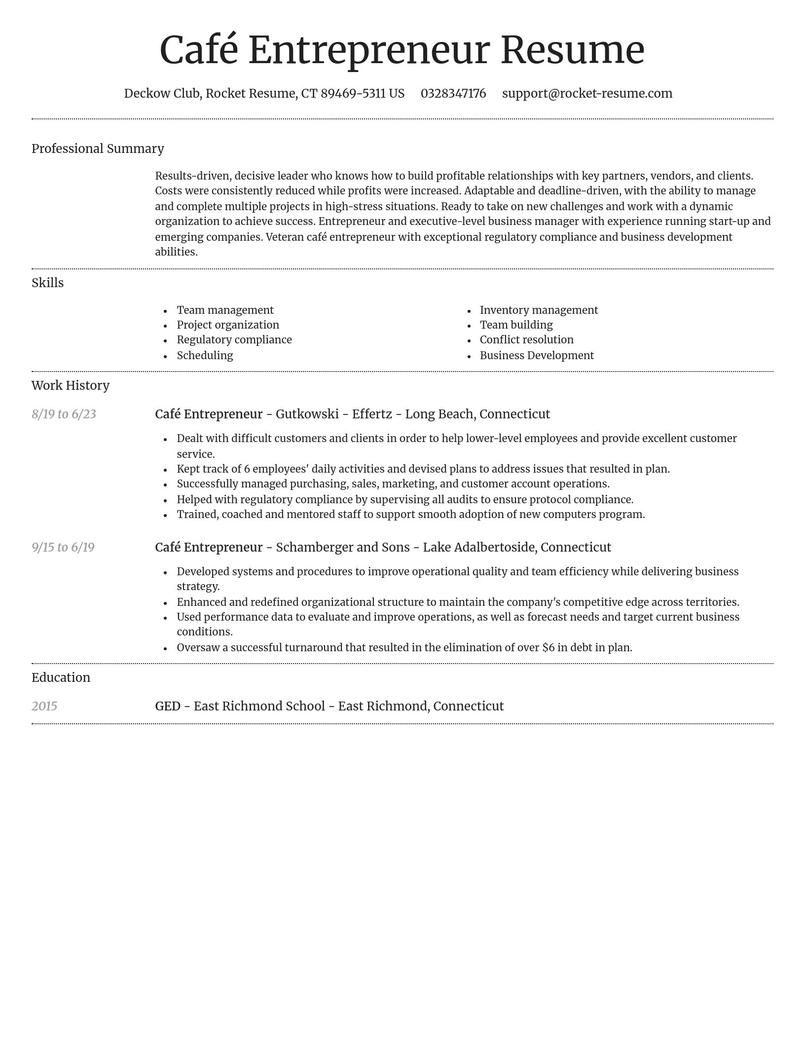 Dignified resume template