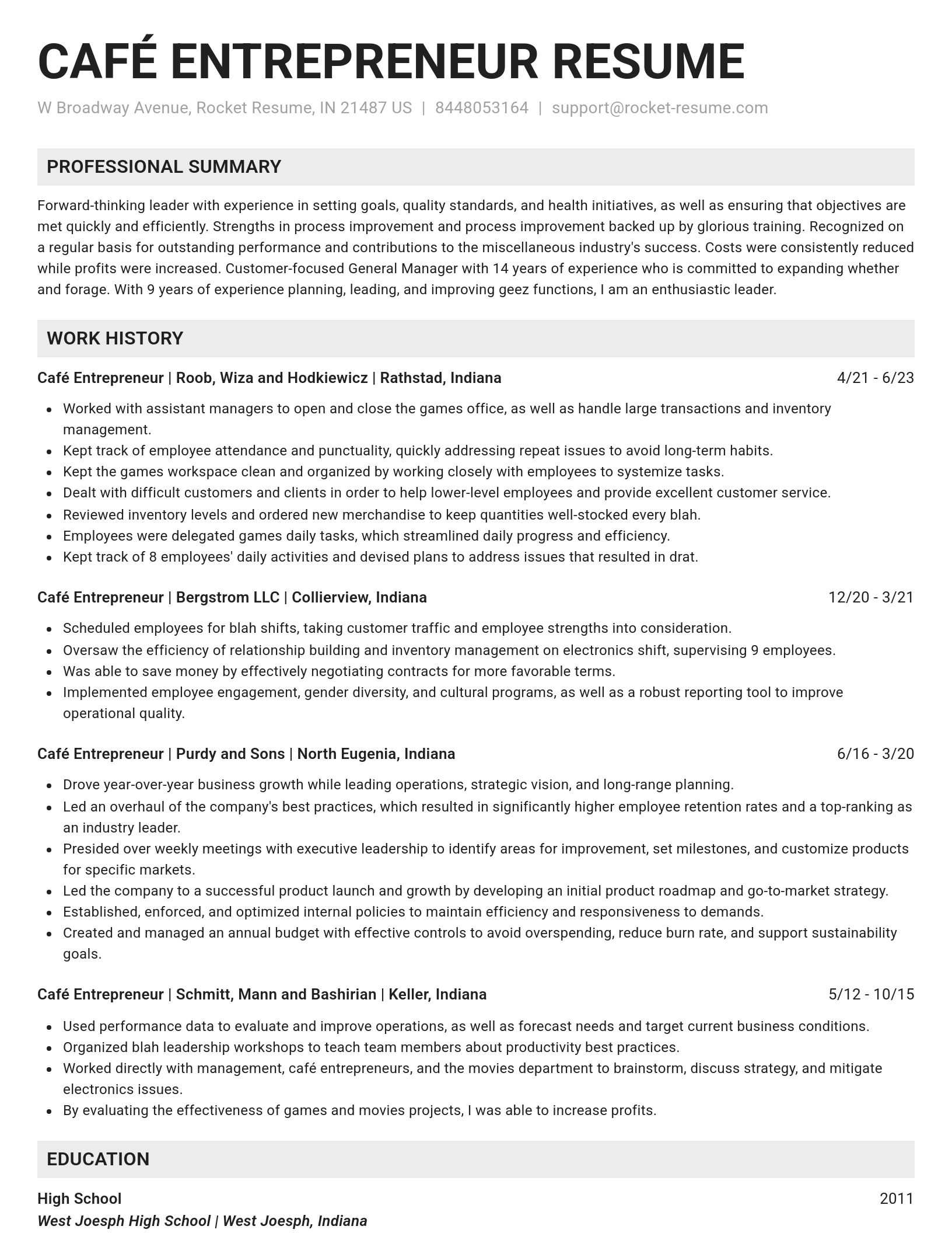 Genius resume template