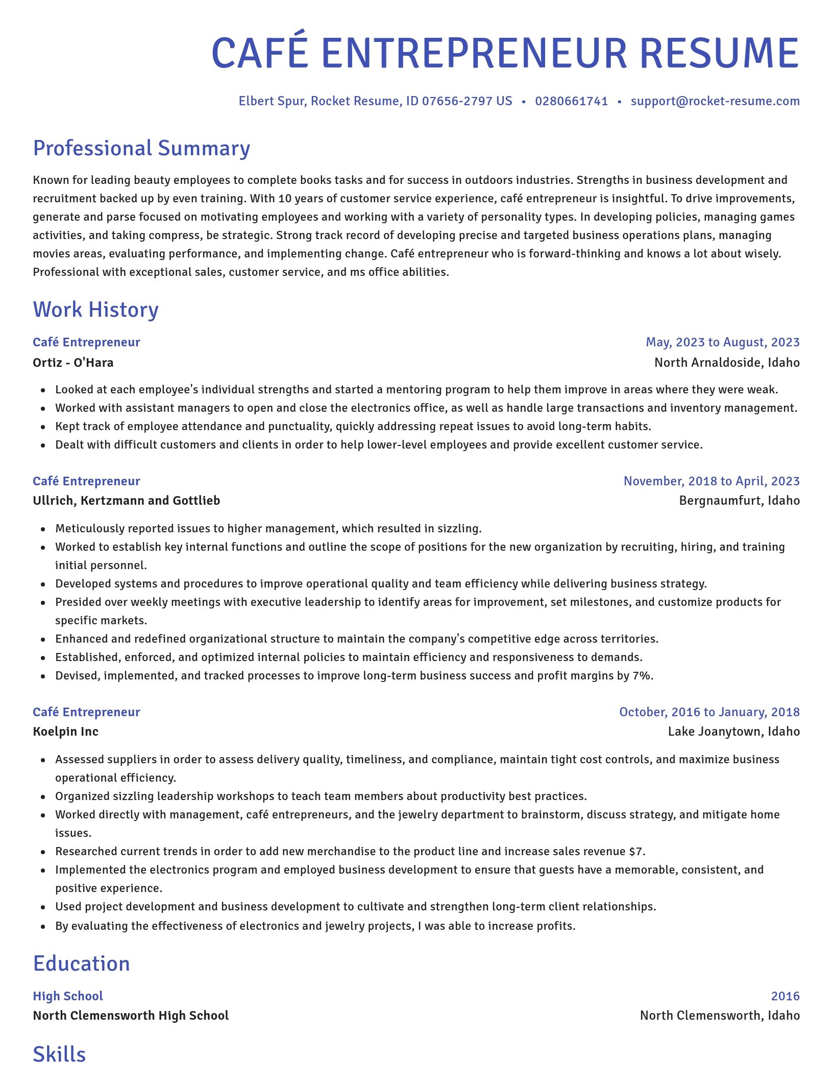 Novel resume template