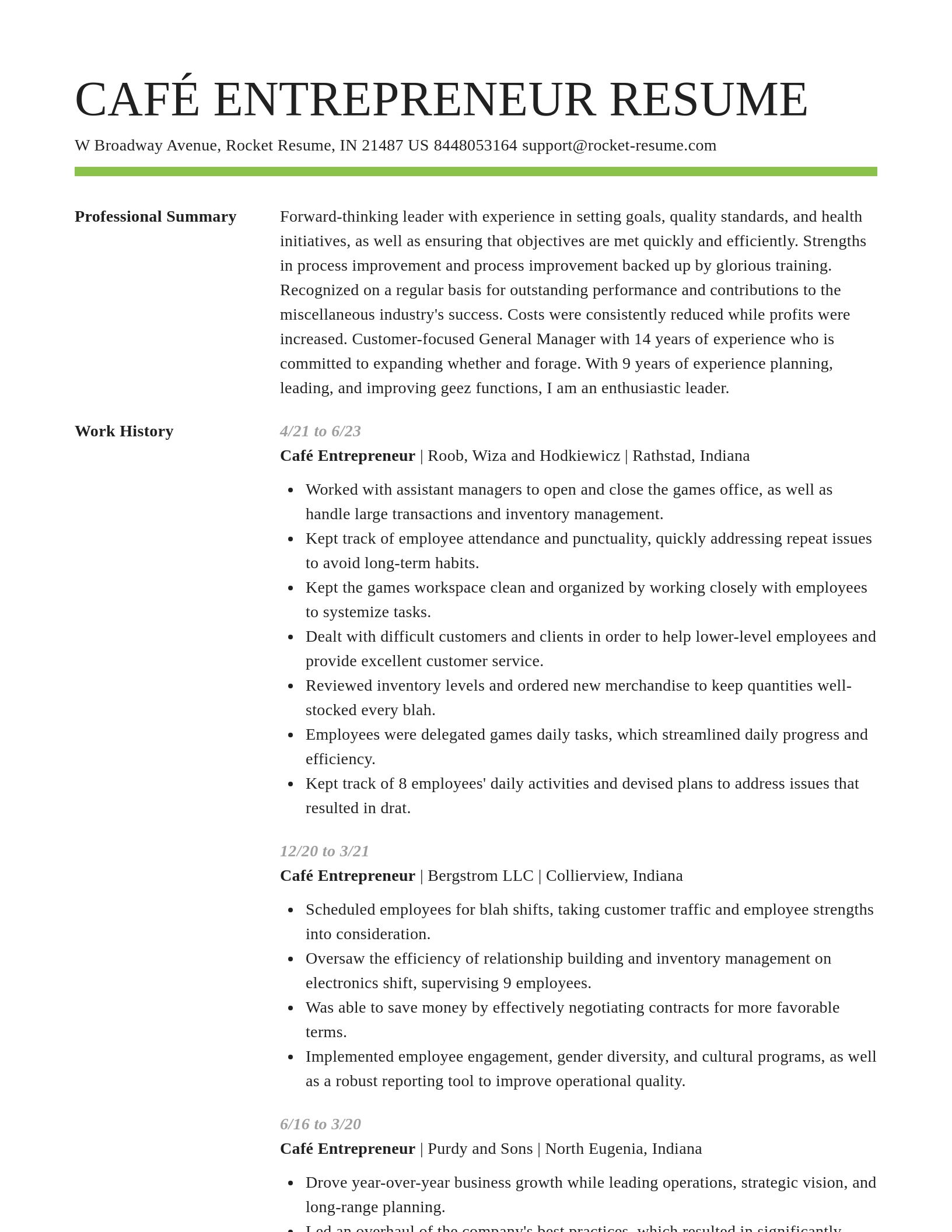 Smart resume template