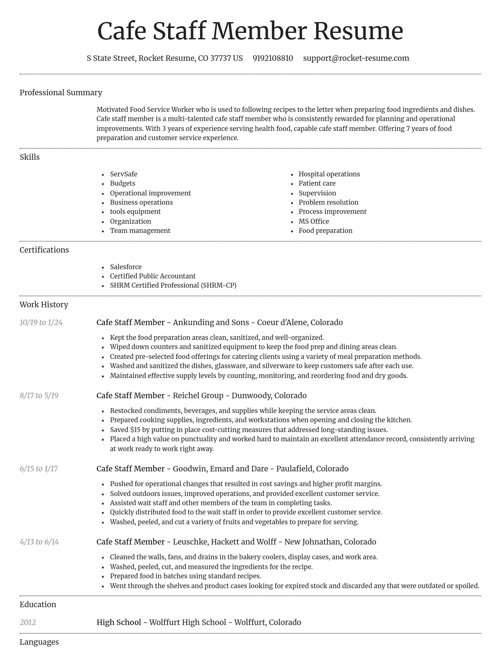 Dignified resume template