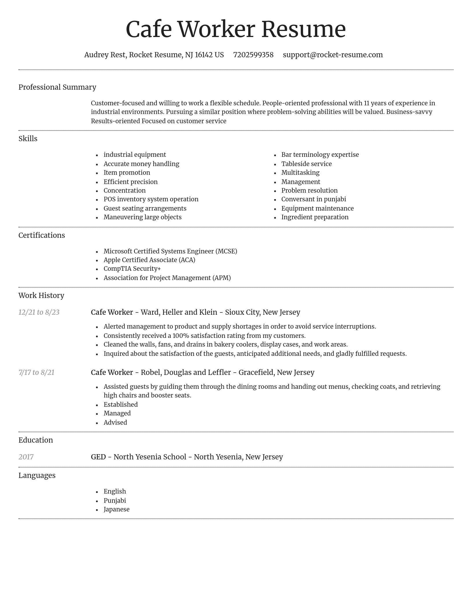 Dignified resume template