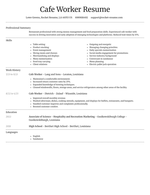Dignified resume template