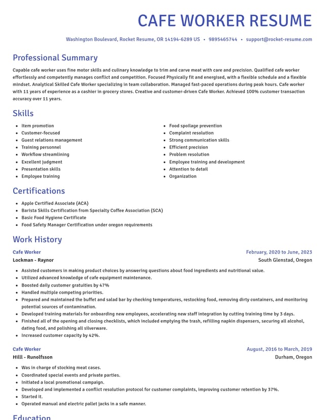 Novel resume template