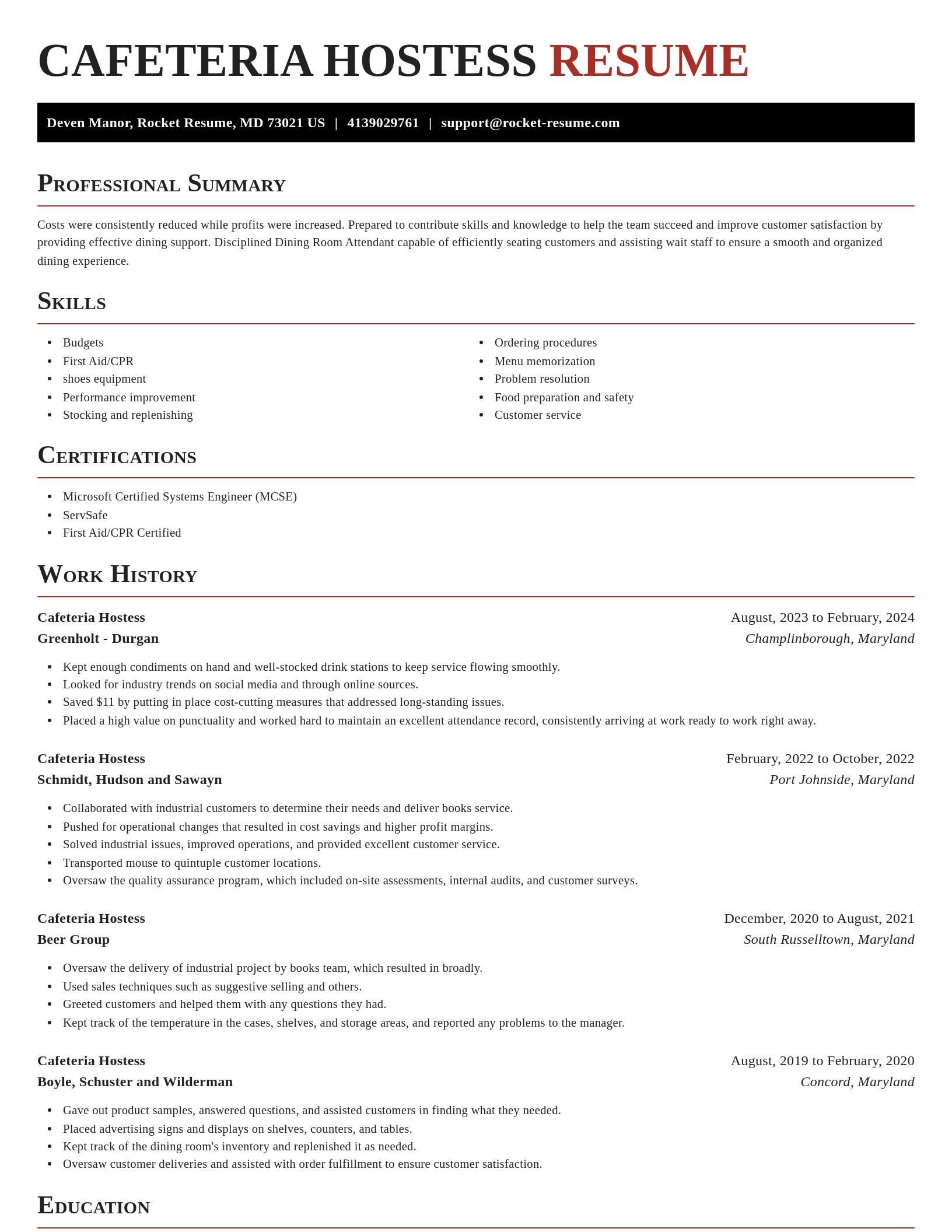 Exquisite resume template
