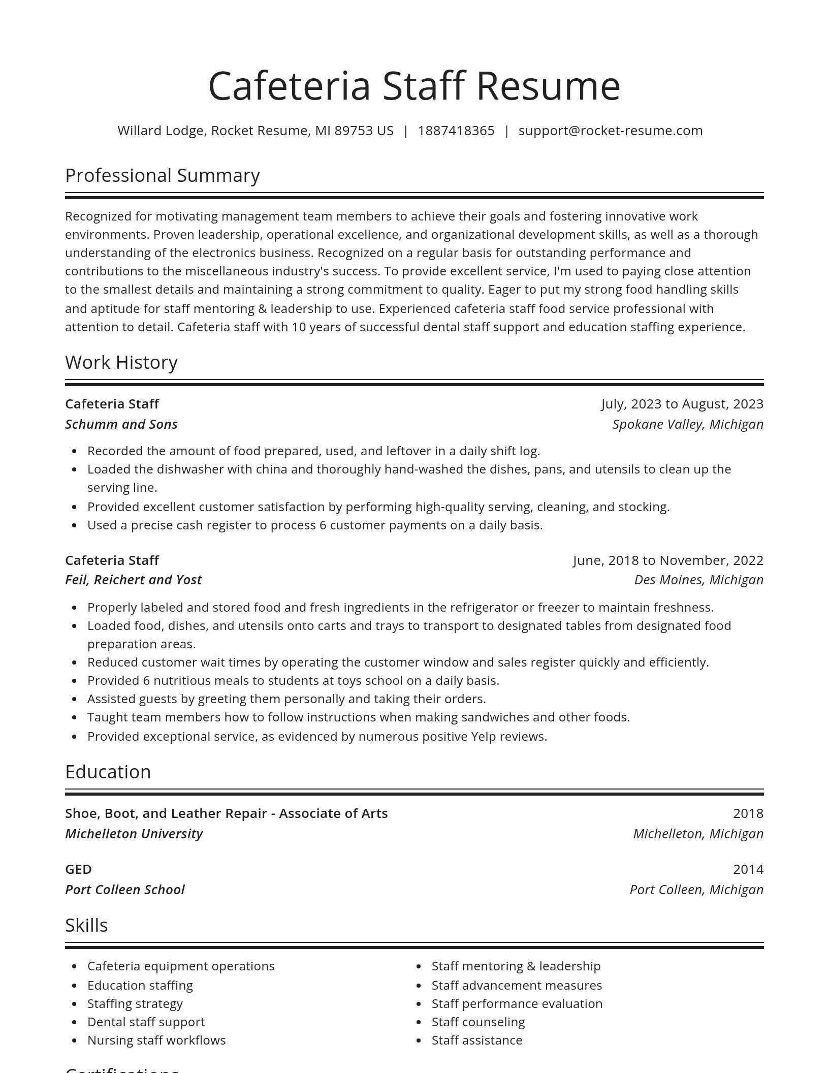 Spotlight resume template