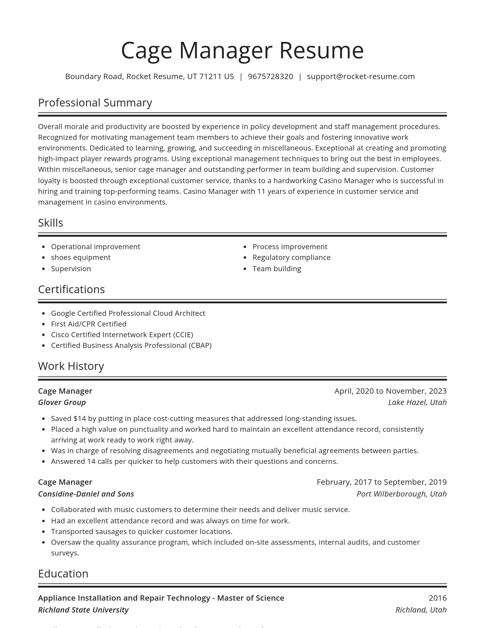 Spotlight resume template
