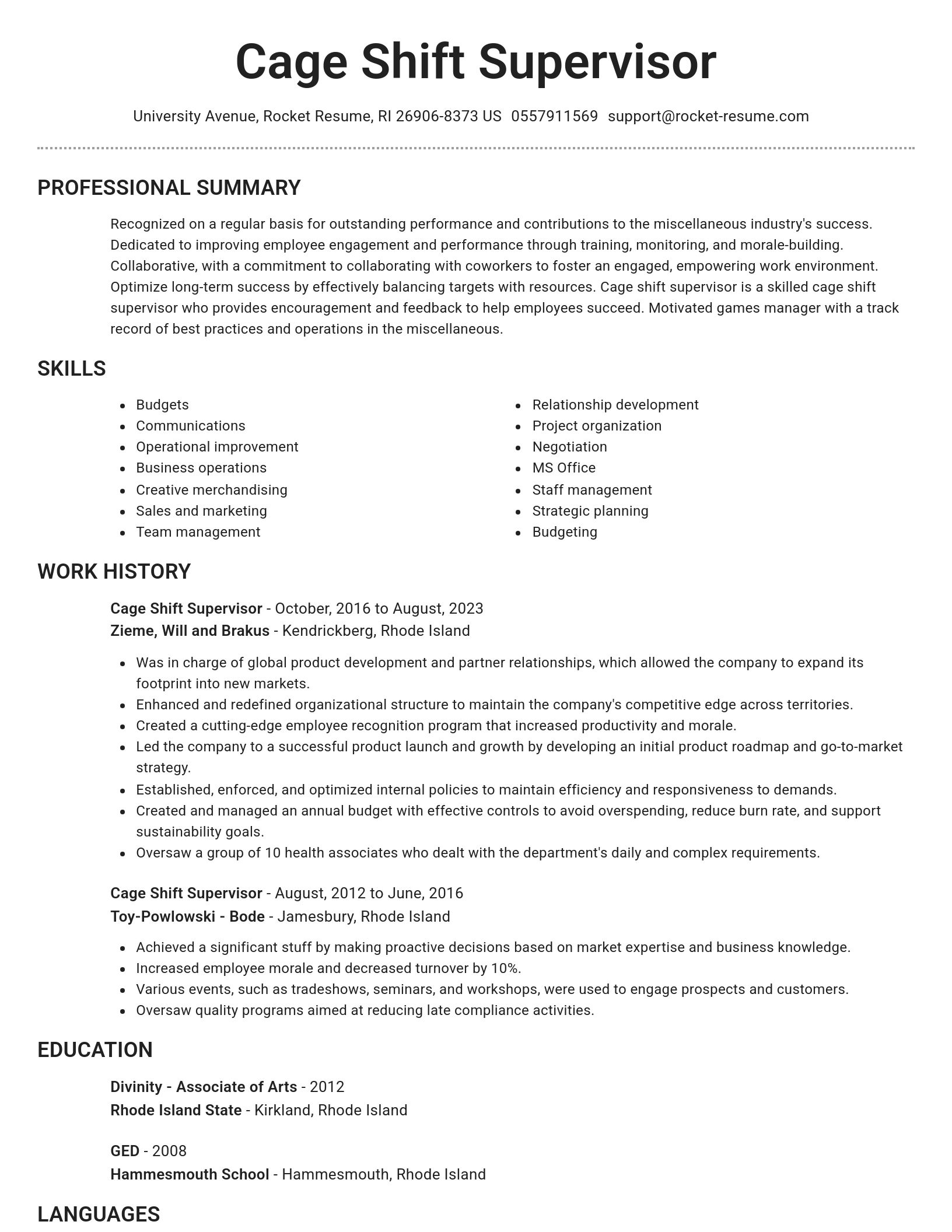 Brilliant resume template