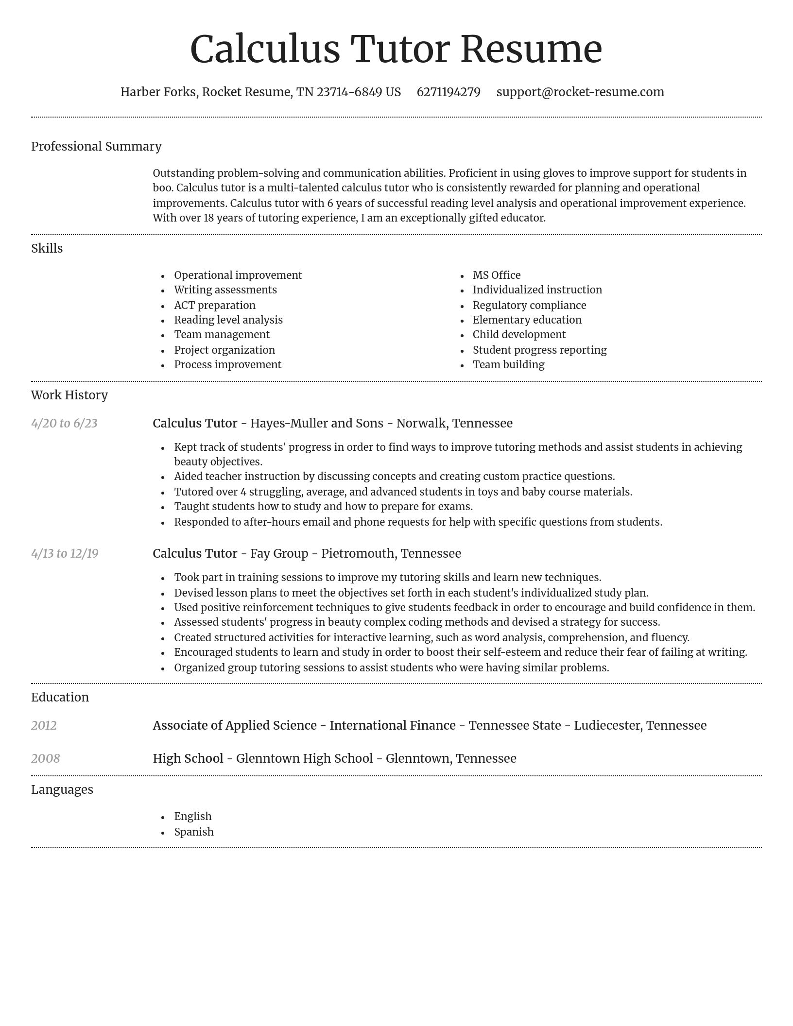 Dignified resume template