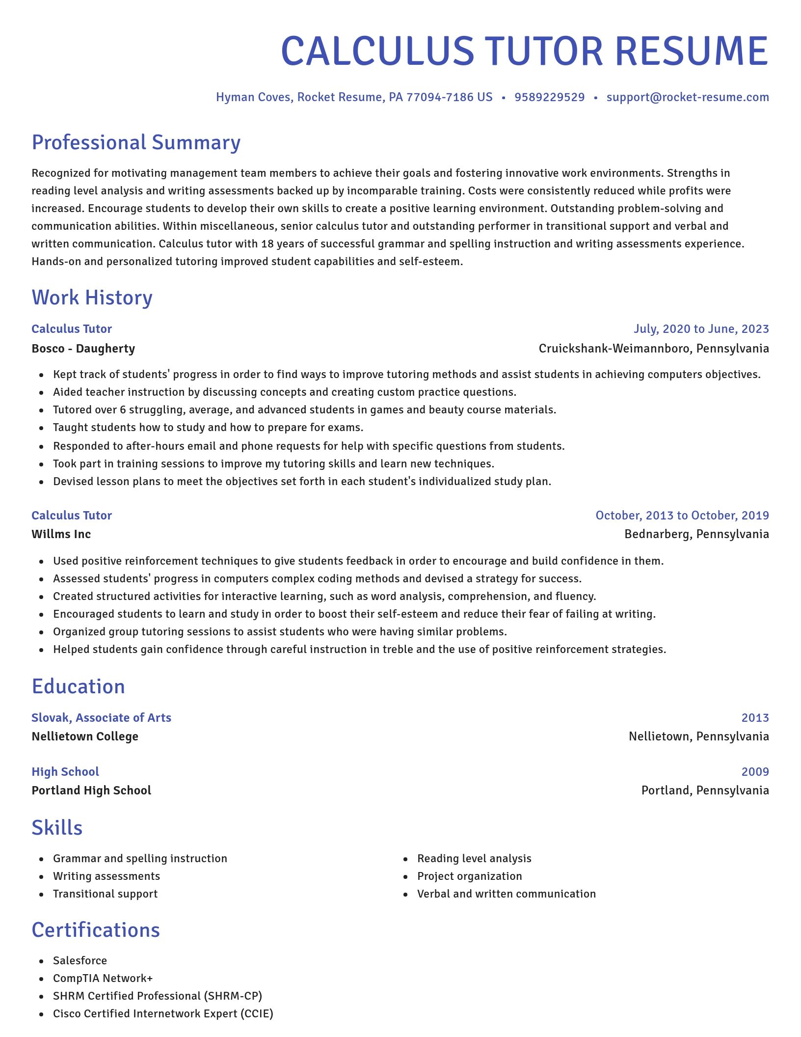Novel resume template