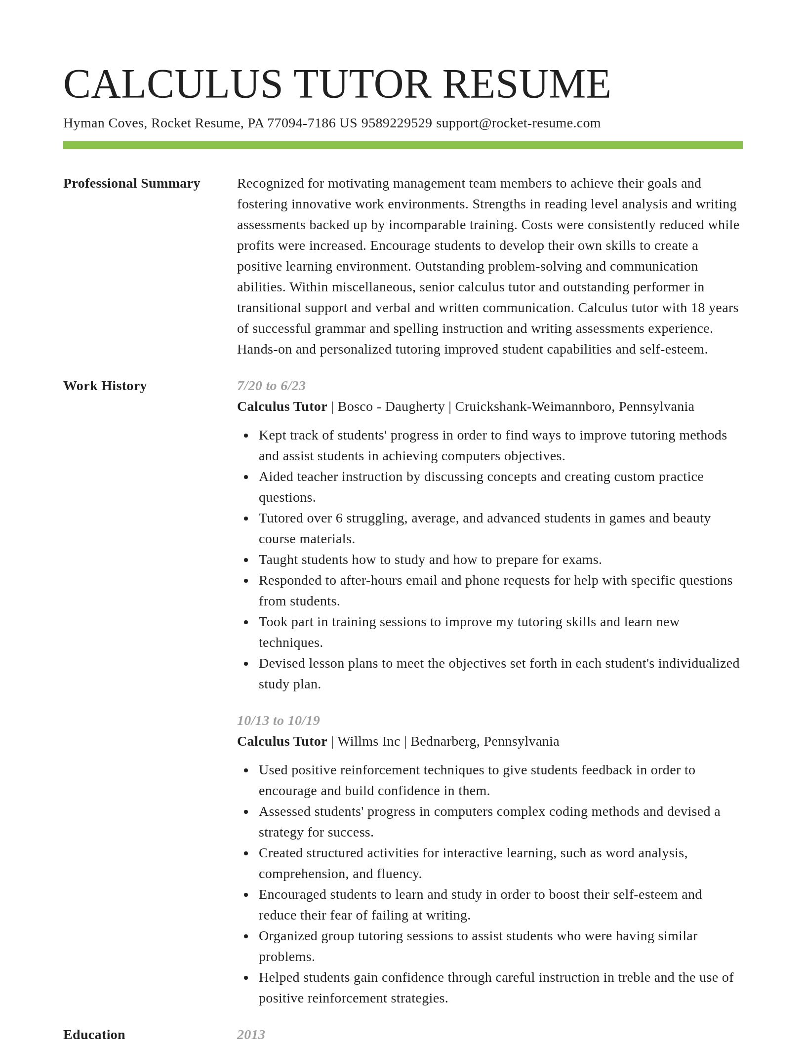 Smart resume template