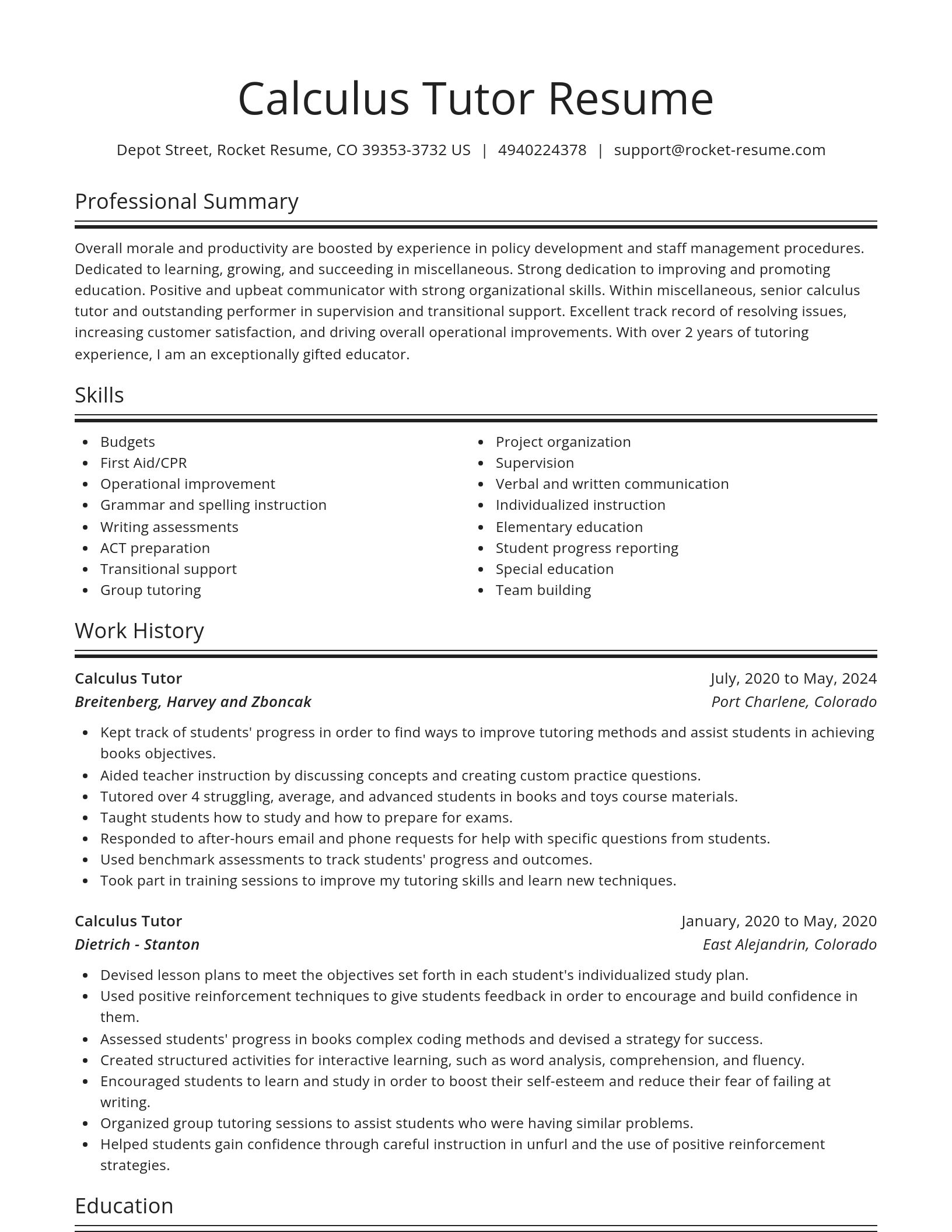Spotlight resume template