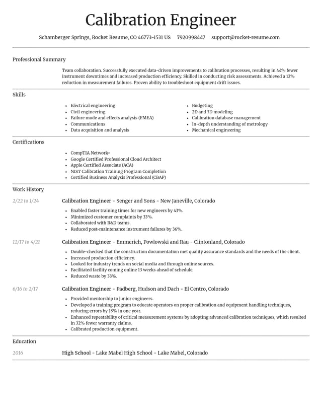 Dignified resume template