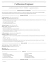 Calibration Engineer resume template