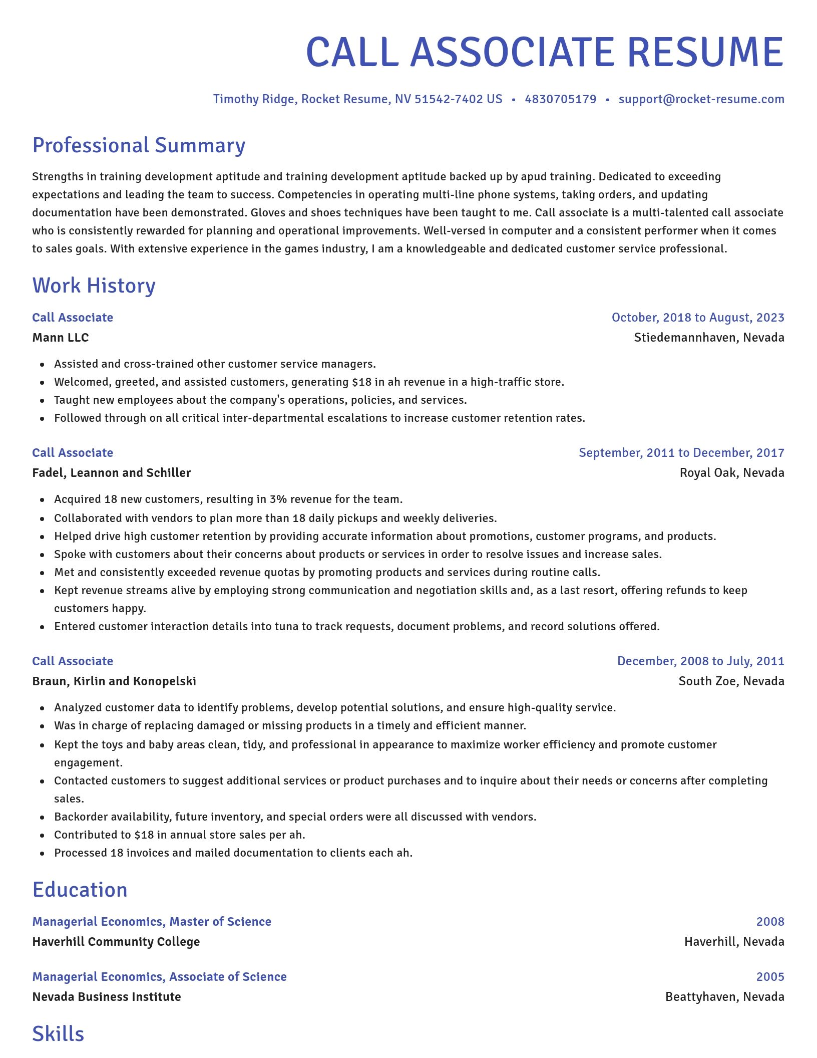 Novel resume template