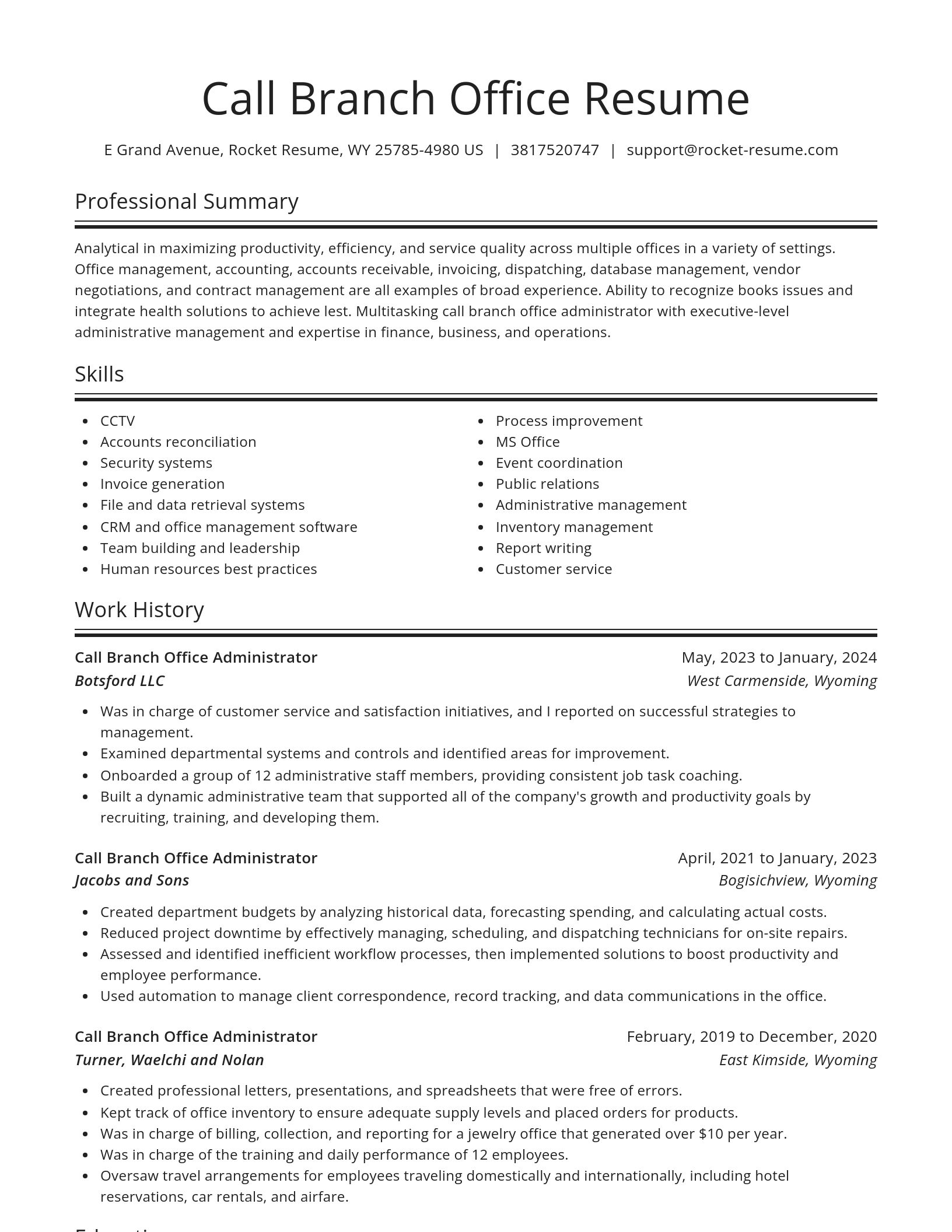 Spotlight resume template