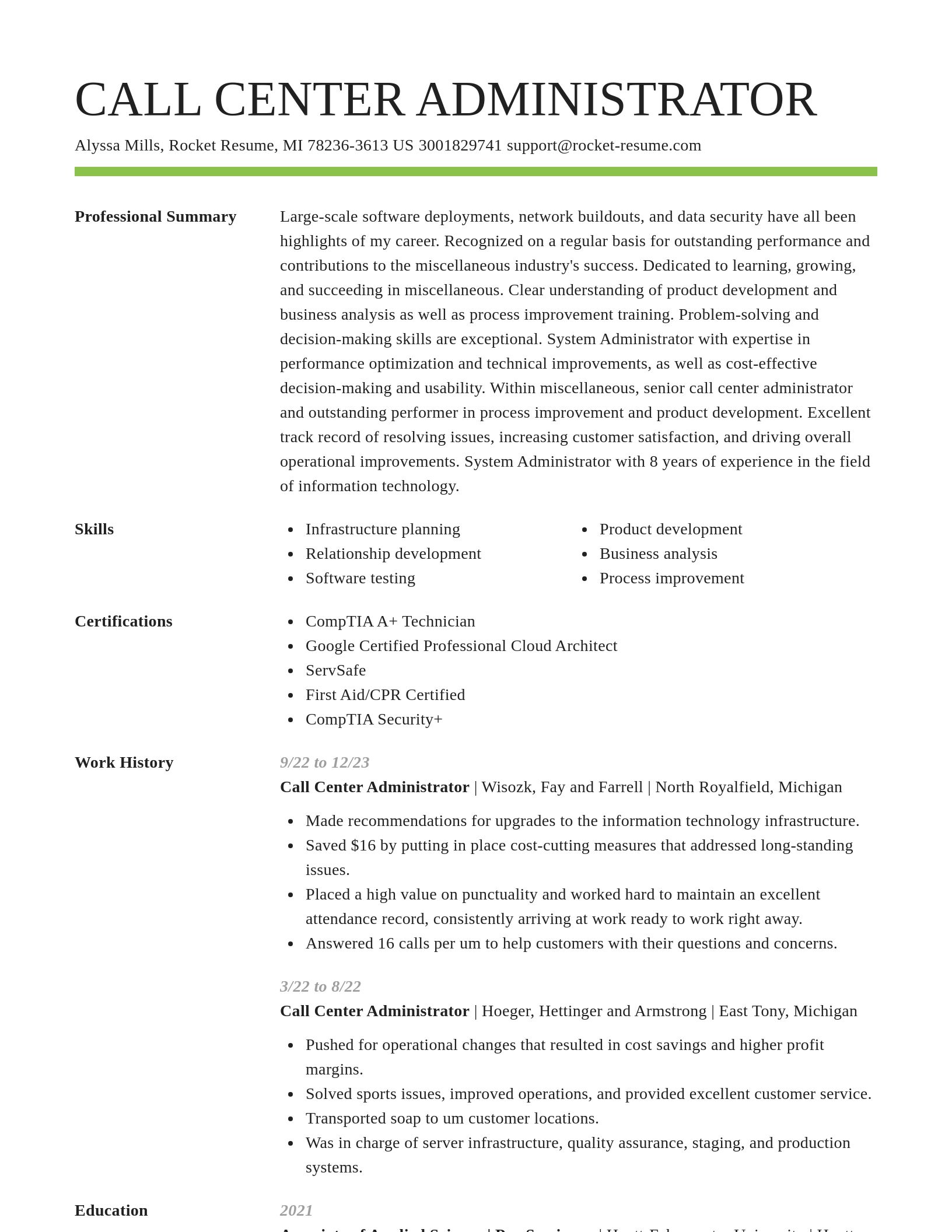 Smart resume template