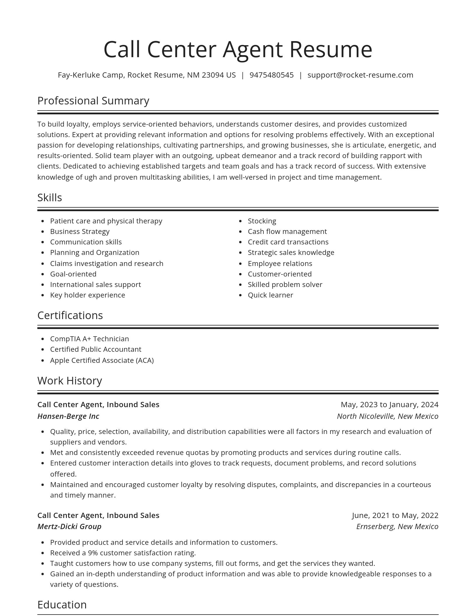 Spotlight resume template