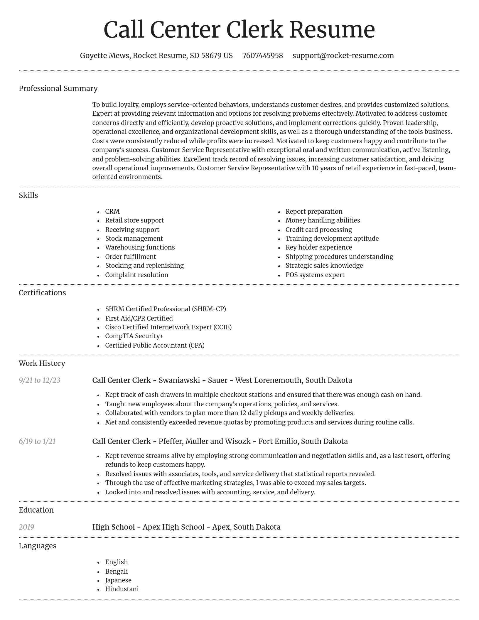 Dignified resume template