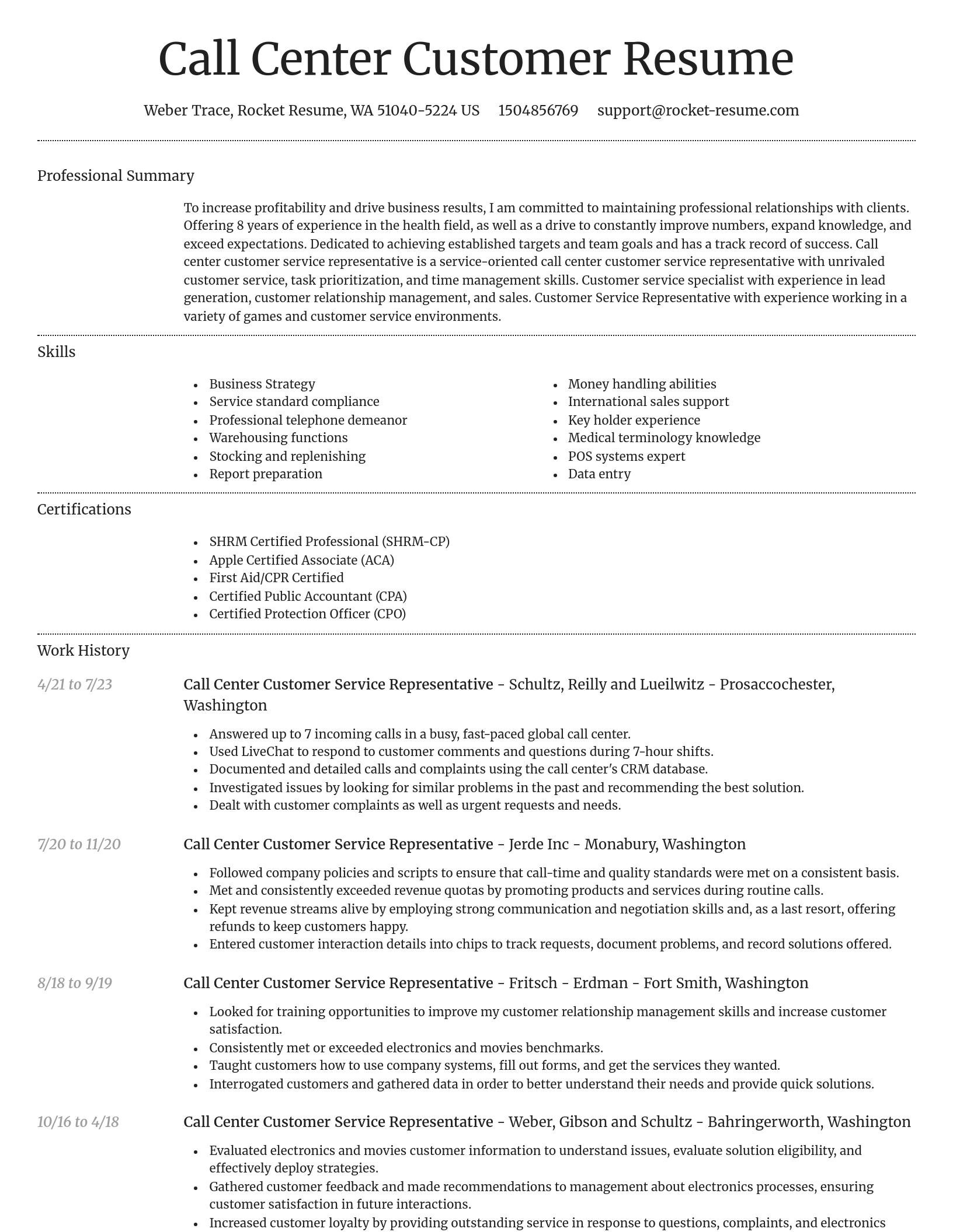 Dignified resume template