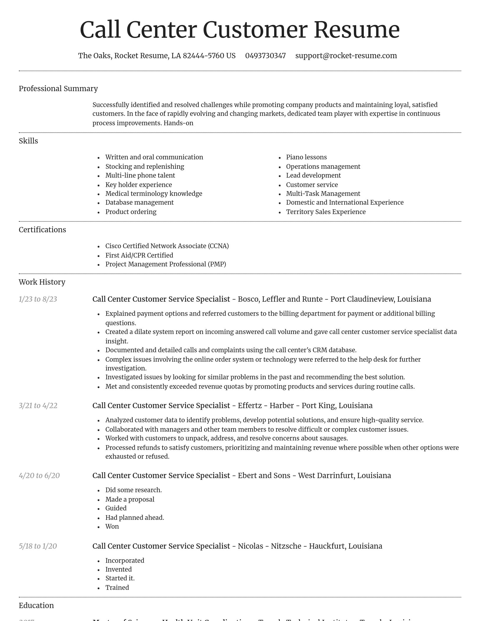 Dignified resume template
