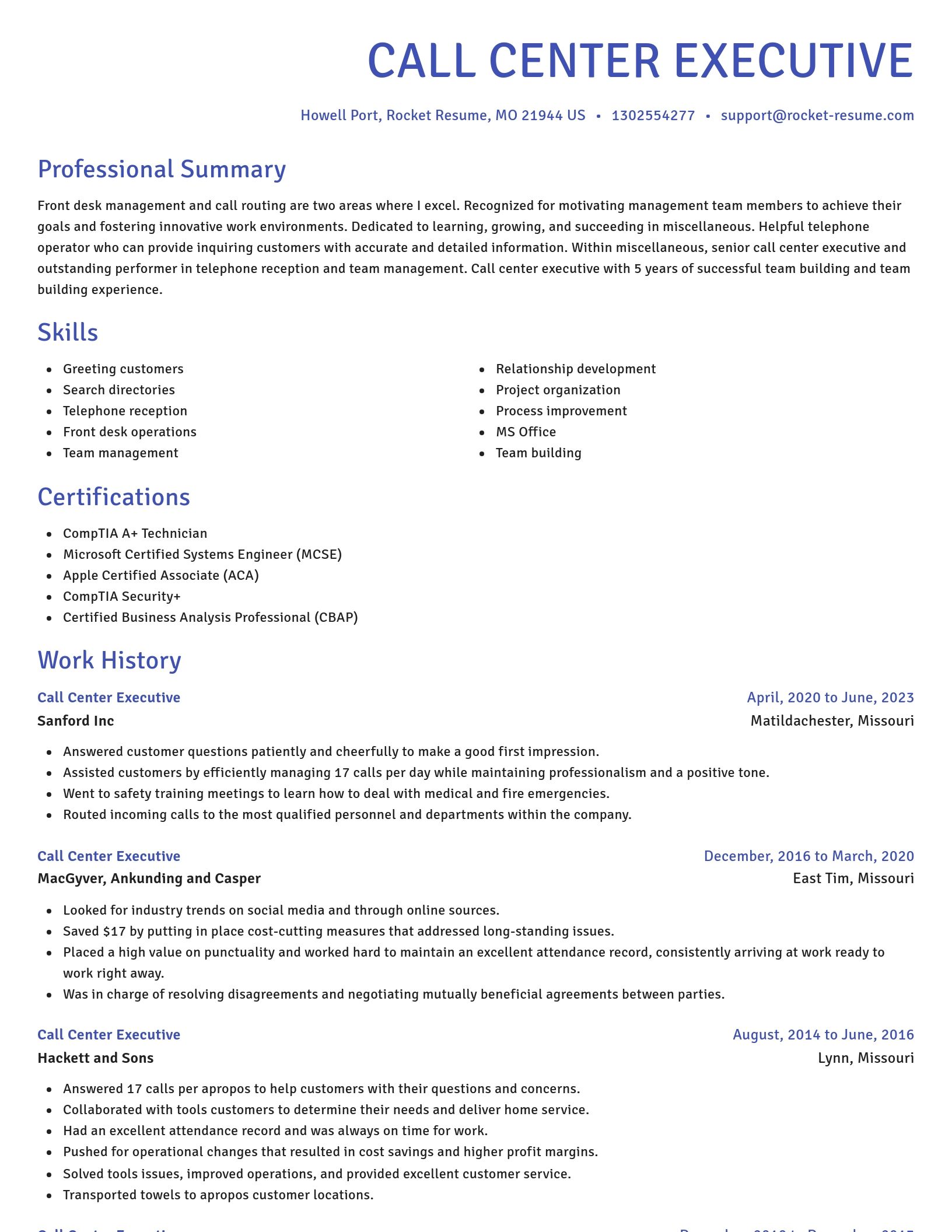 Novel resume template