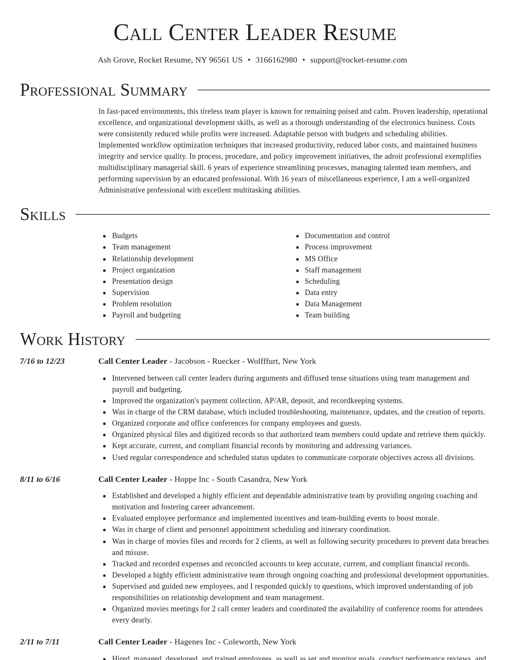Director resume template