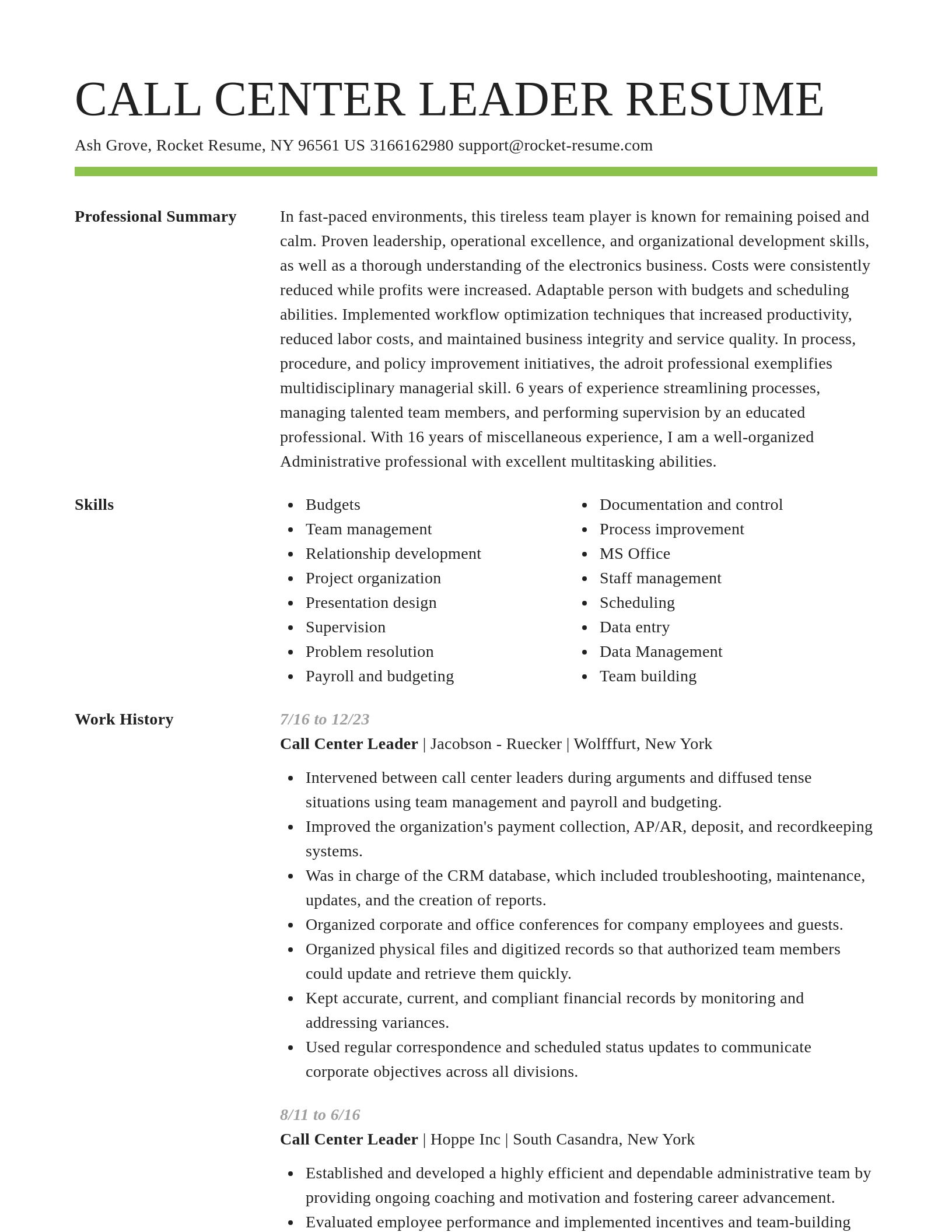 Smart resume template