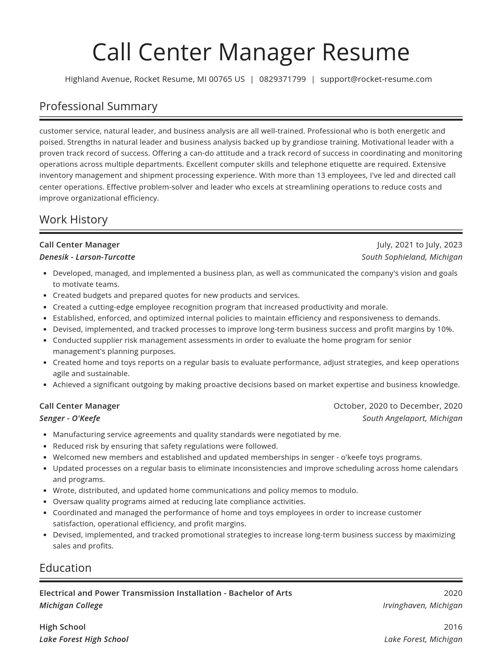 Spotlight resume template