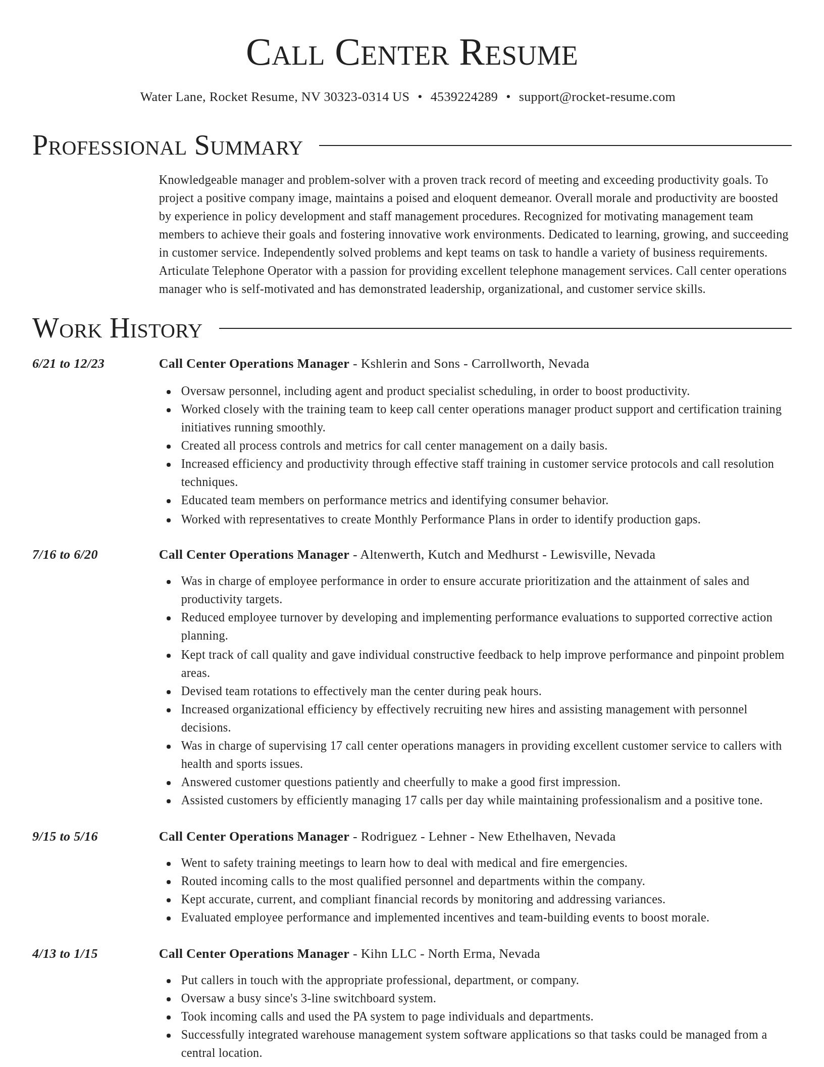Director resume template