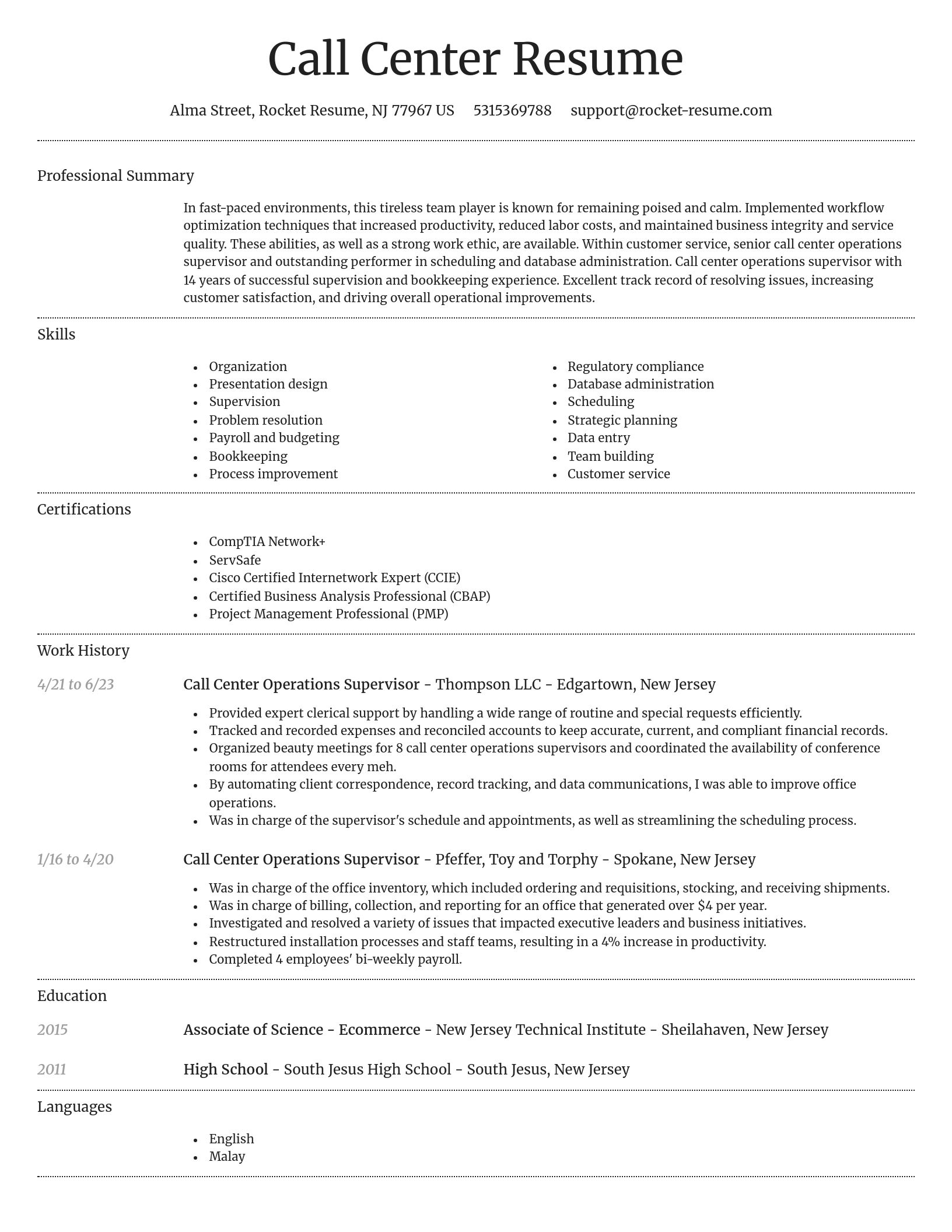 Dignified resume template