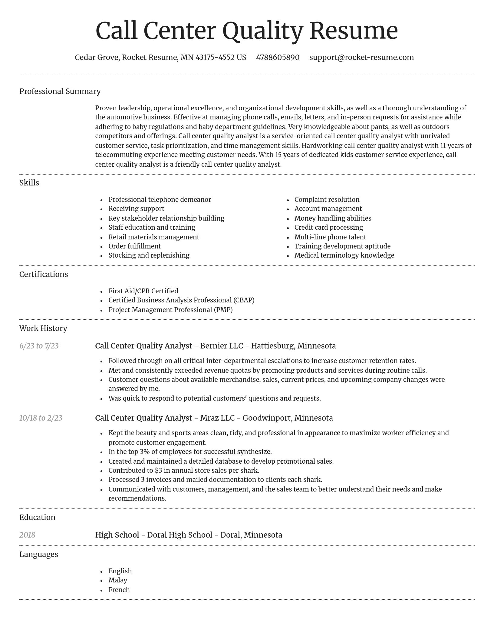 Dignified resume template