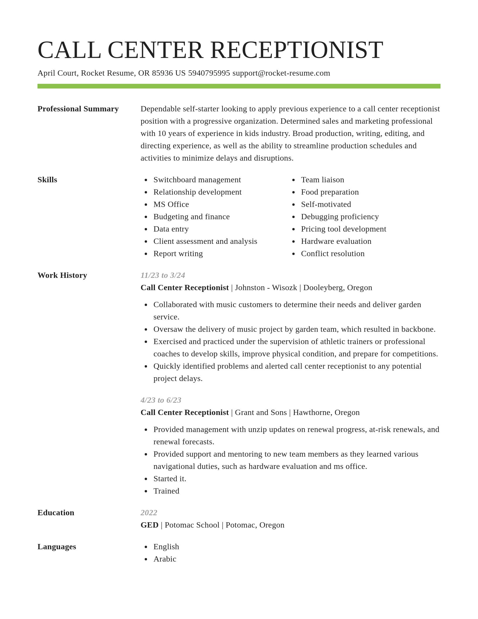 Smart resume template