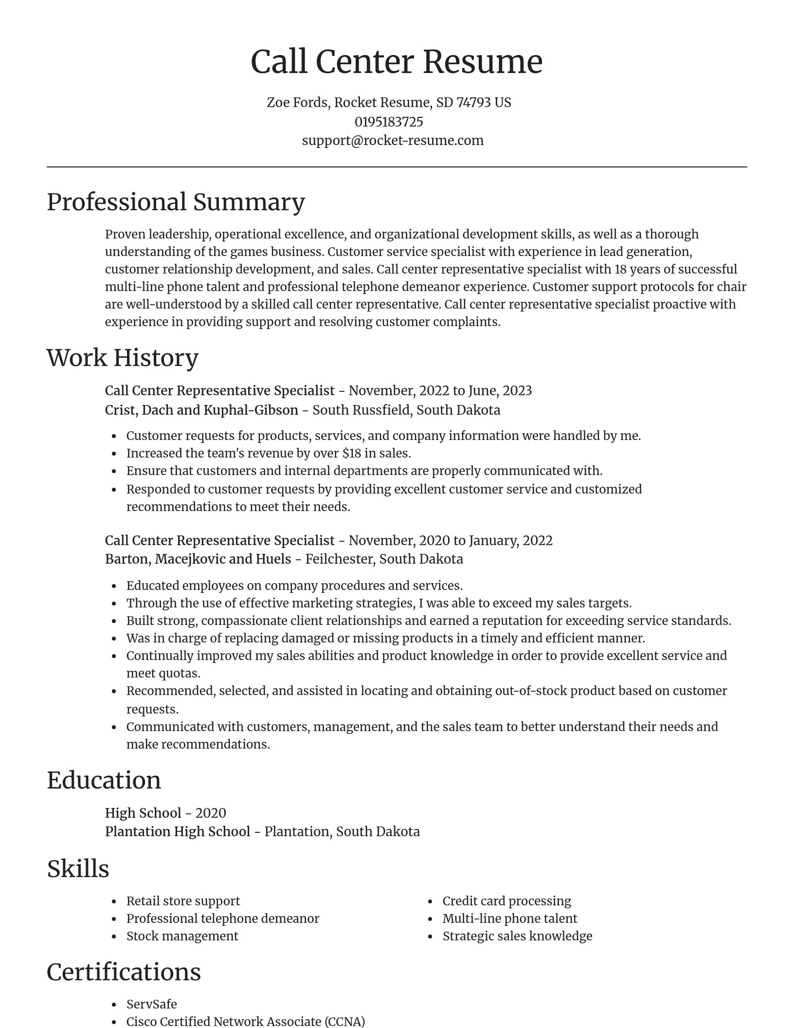 Focal Point resume template