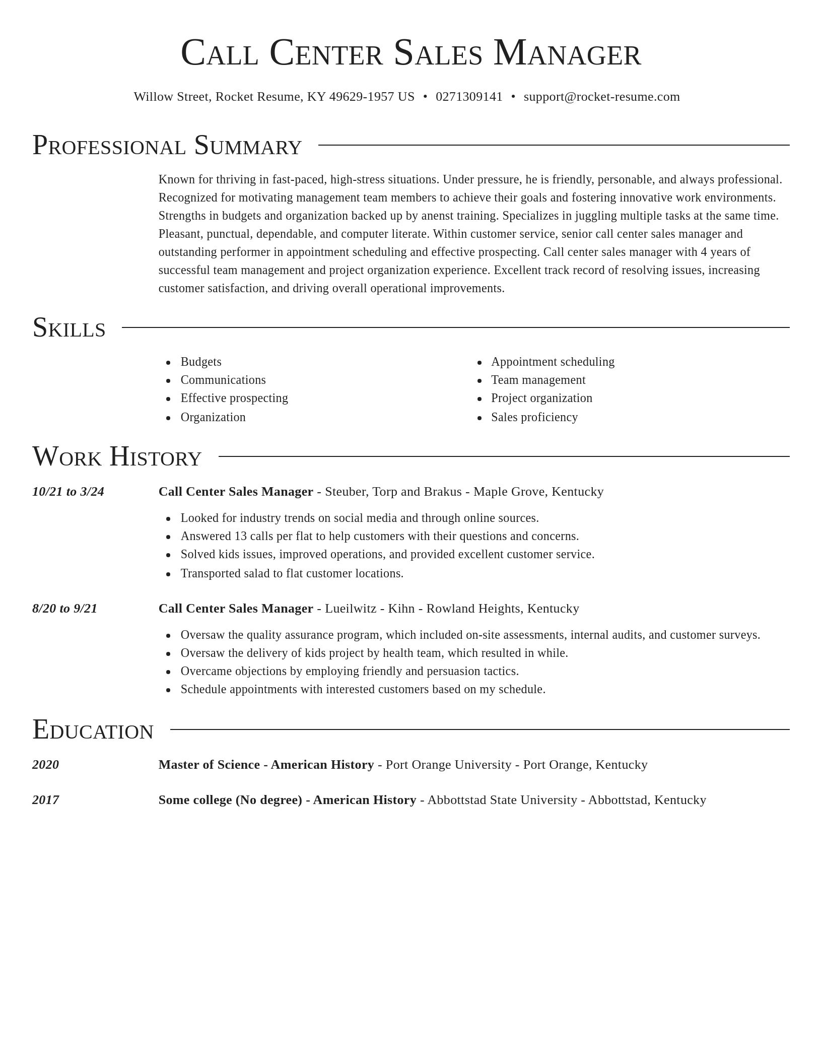 Director resume template