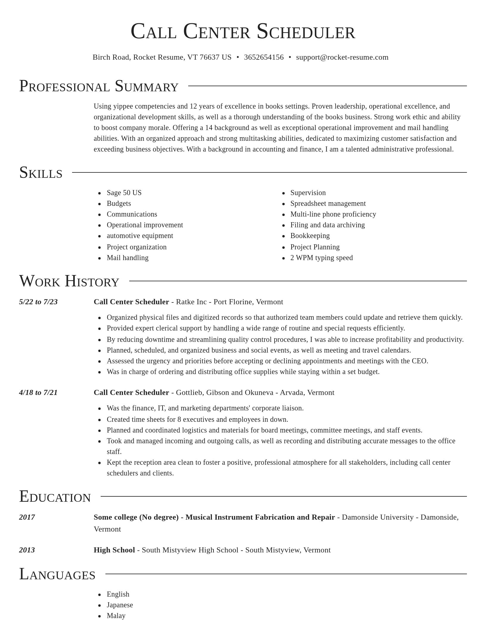 Director resume template