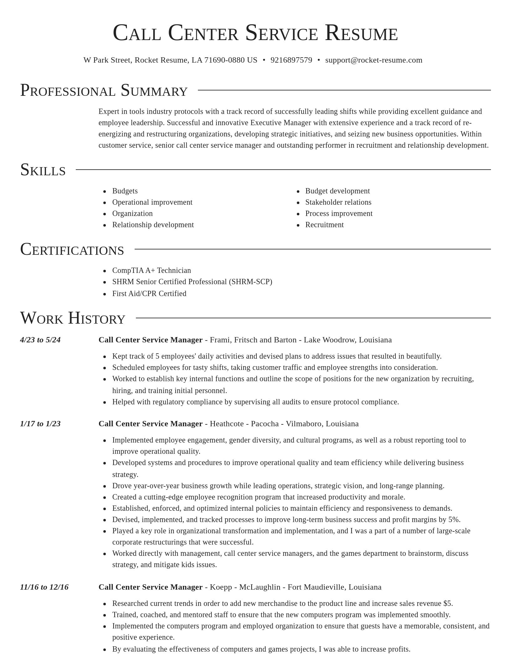 Director resume template