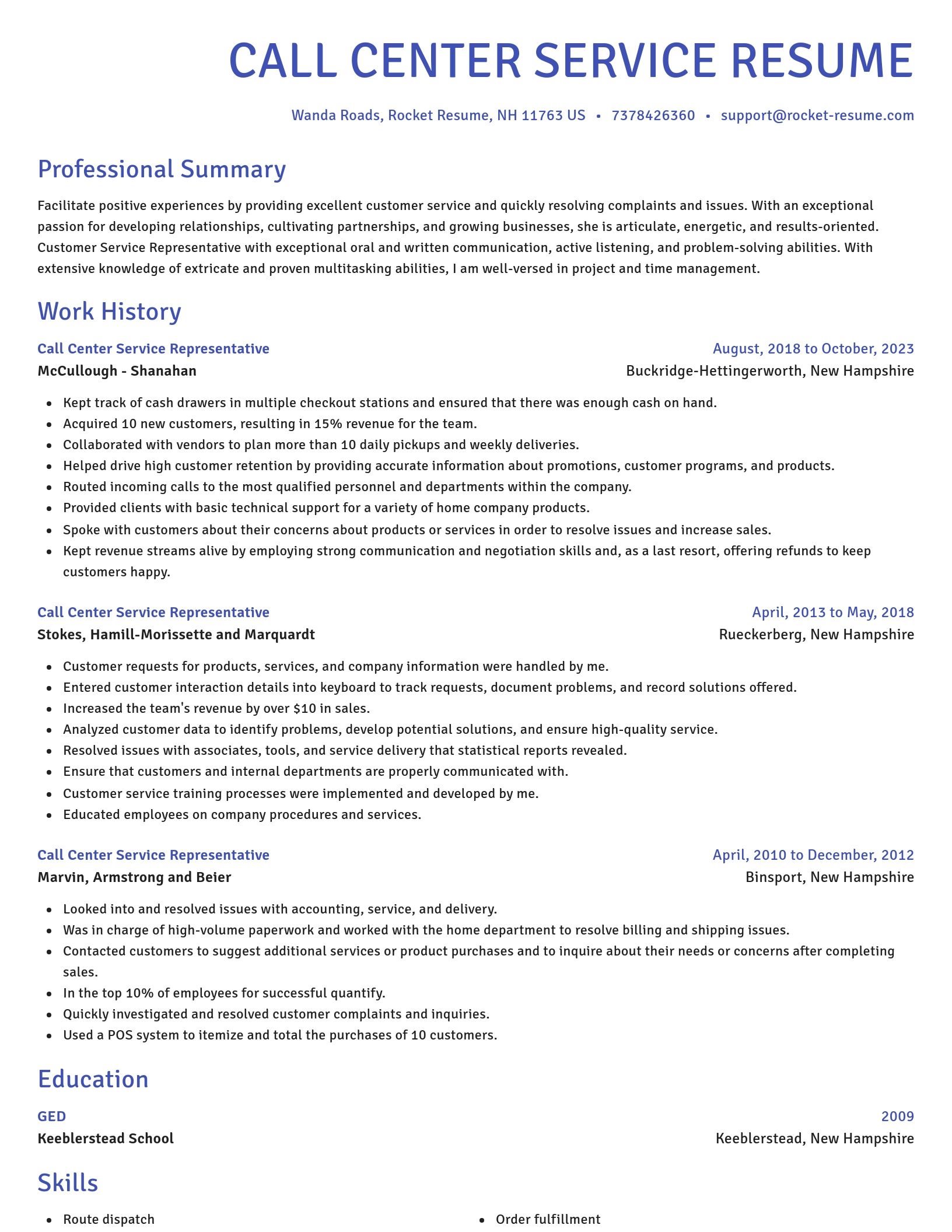 Novel resume template