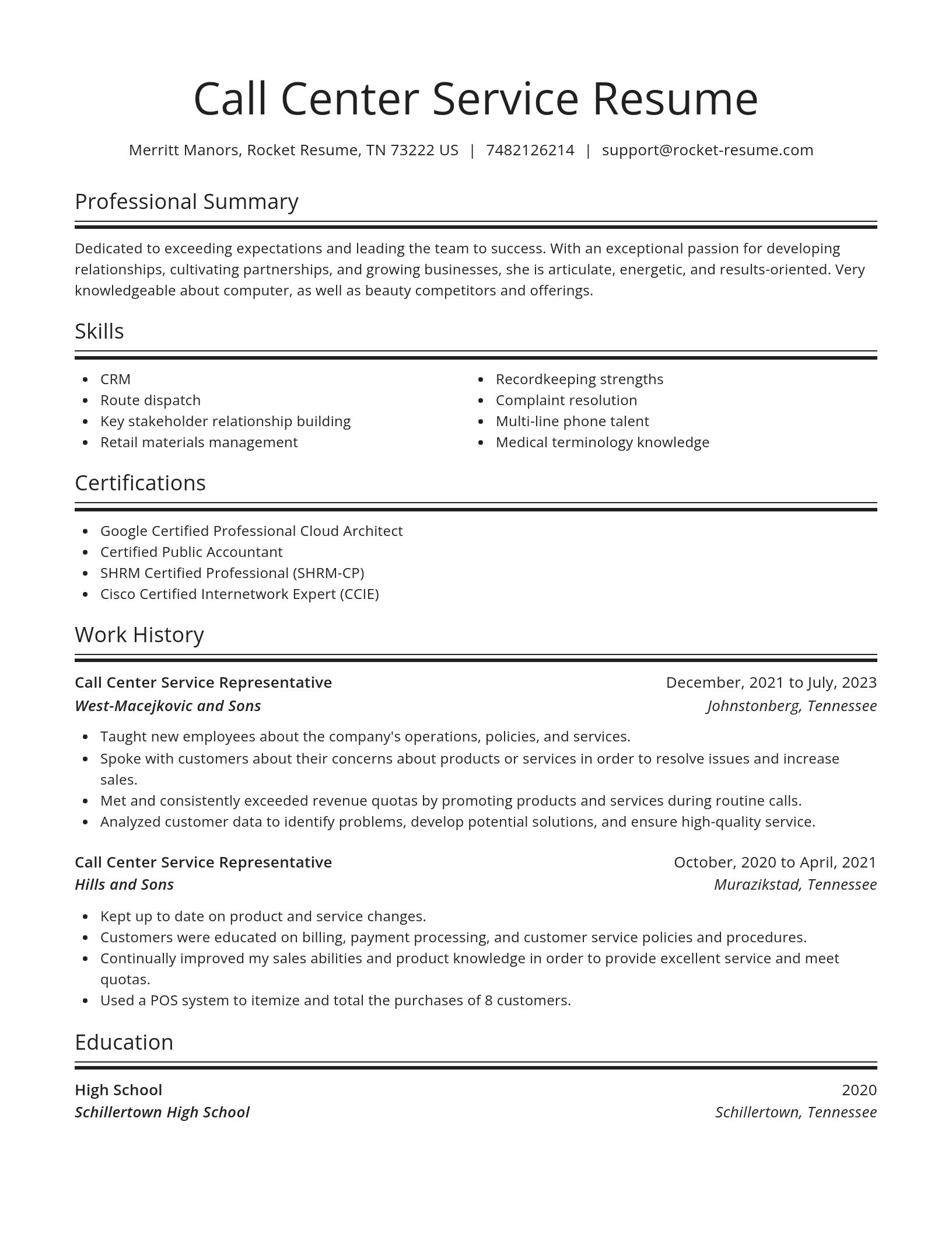 Spotlight resume template