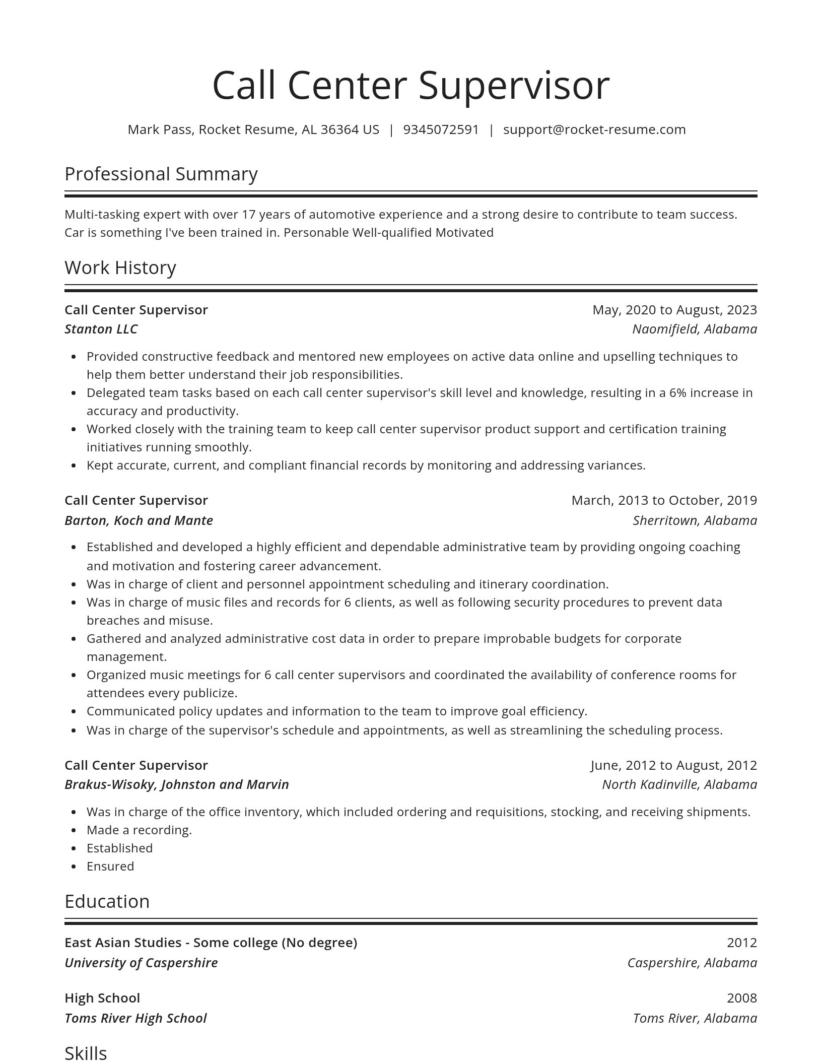 Spotlight resume template